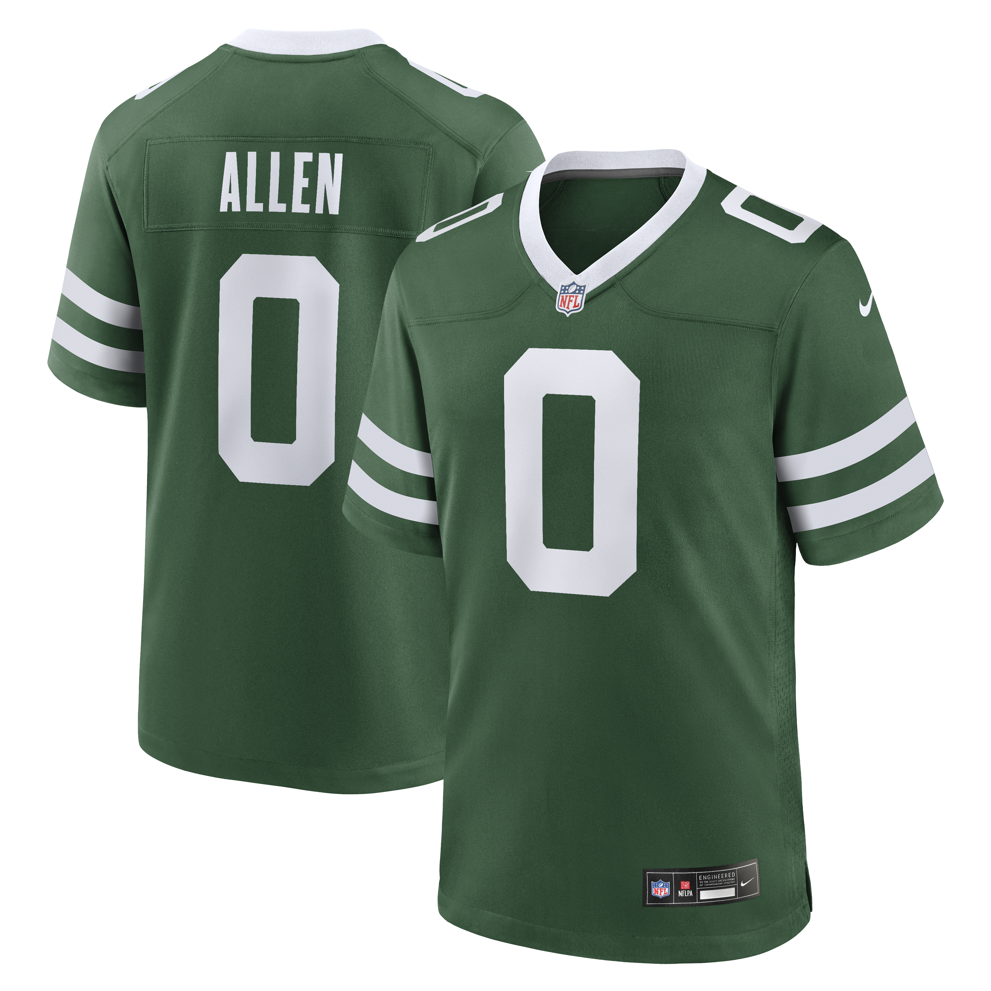 Men's Nike Braelon Allen Legacy Green New York Jets Game Jersey
