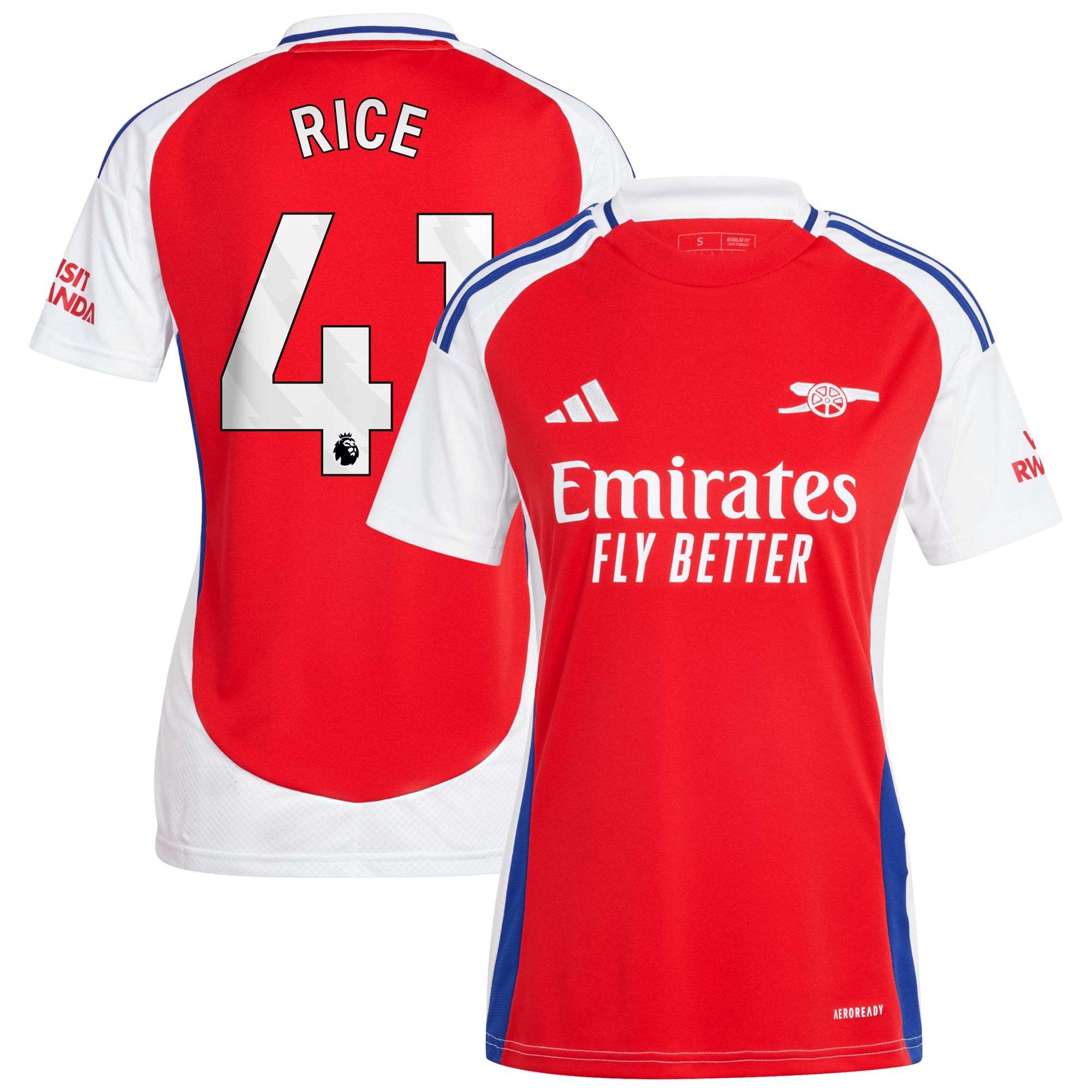 Women's adidas Declan Rice Red Arsenal 2024/25 Home Replica Player Jersey