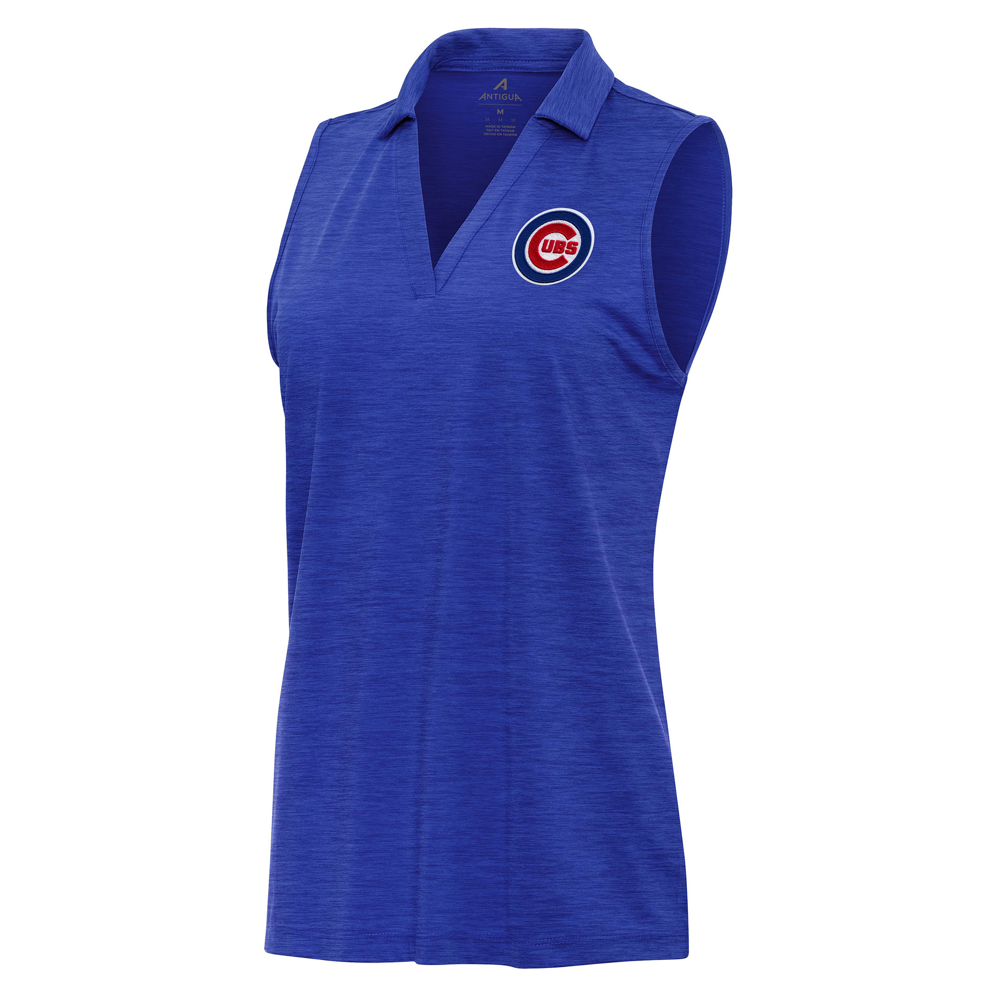 Women’s Antigua Heather Royal Chicago Cubs Layout Sleeveless Polo Women’s Antigua Heather Royal Chicago Cubs Layout Sleeveless Polo