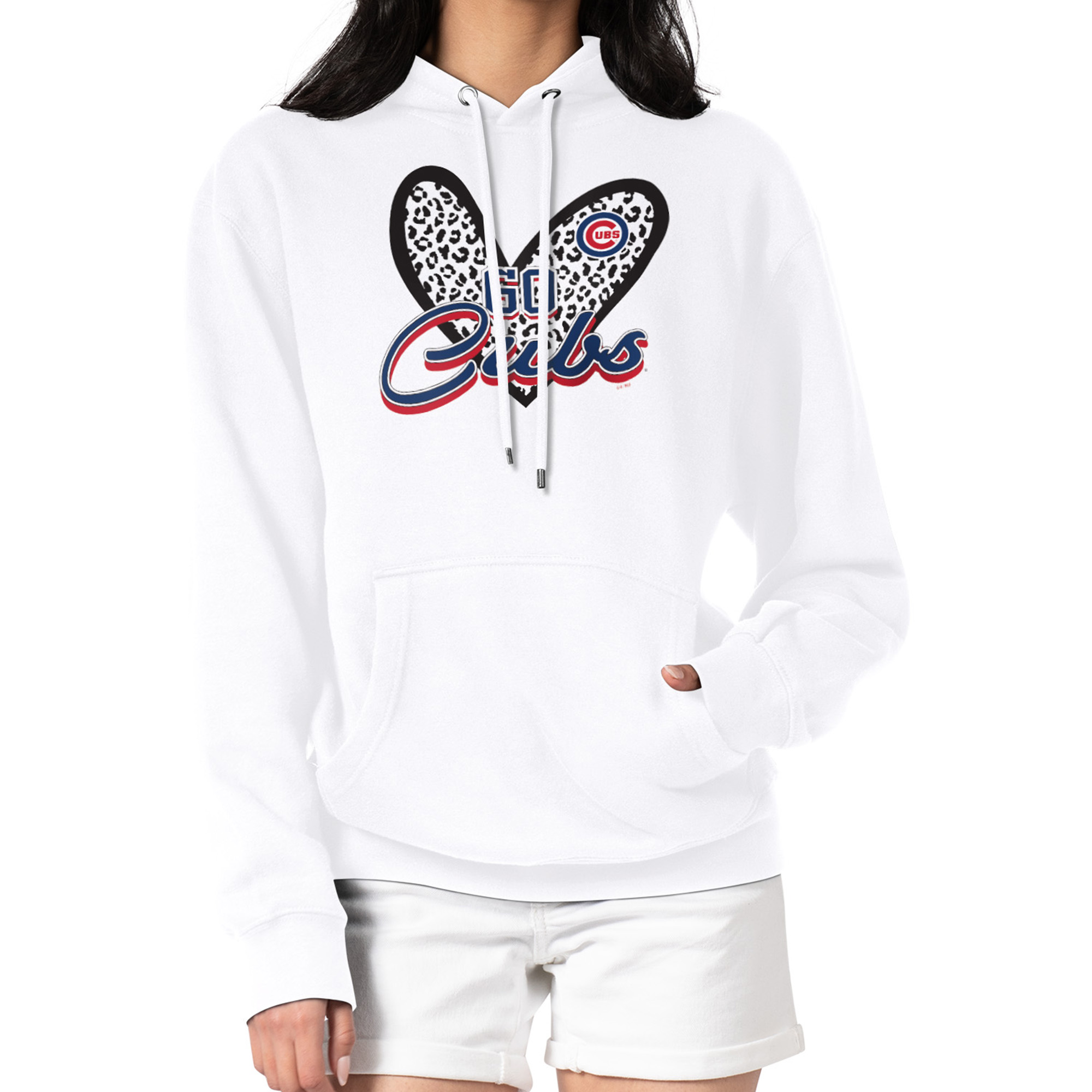 Women’s G-III 4Her by Carl Banks White Chicago Cubs Leopard Heart Pullover Hoodie Women’s G-III 4Her by Carl Banks White Chicago Cubs Leopard Heart Pullover Hoodie