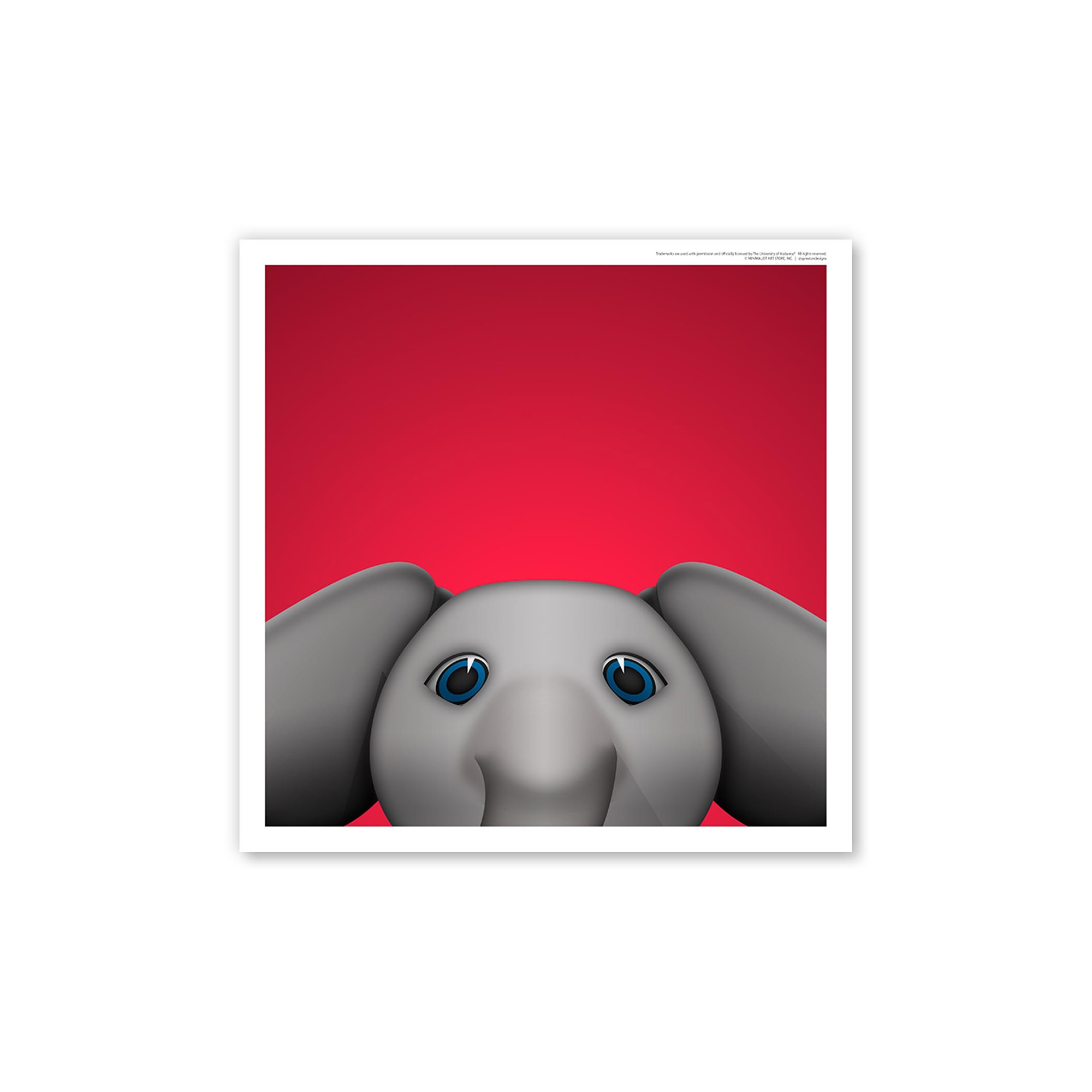 Alabama Crimson Tide 12" x 12" Mascot Square Poster Print
