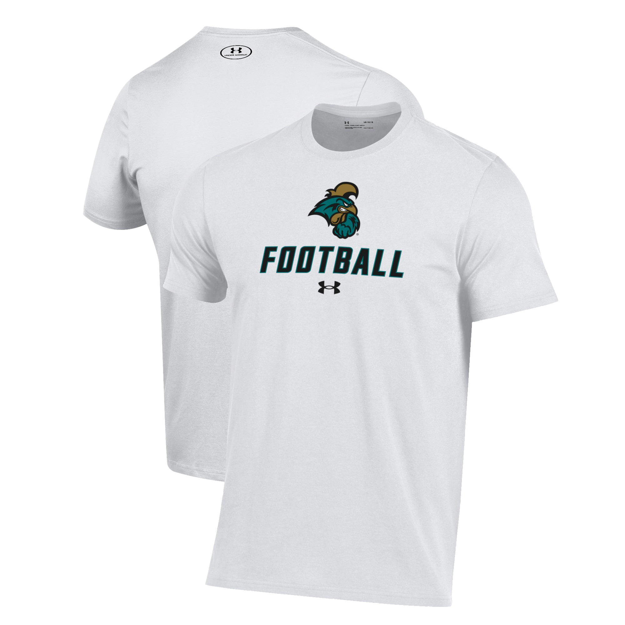 Men's Under Armour White Coastal Carolina Chanticleers Football Performance T-Shirt
