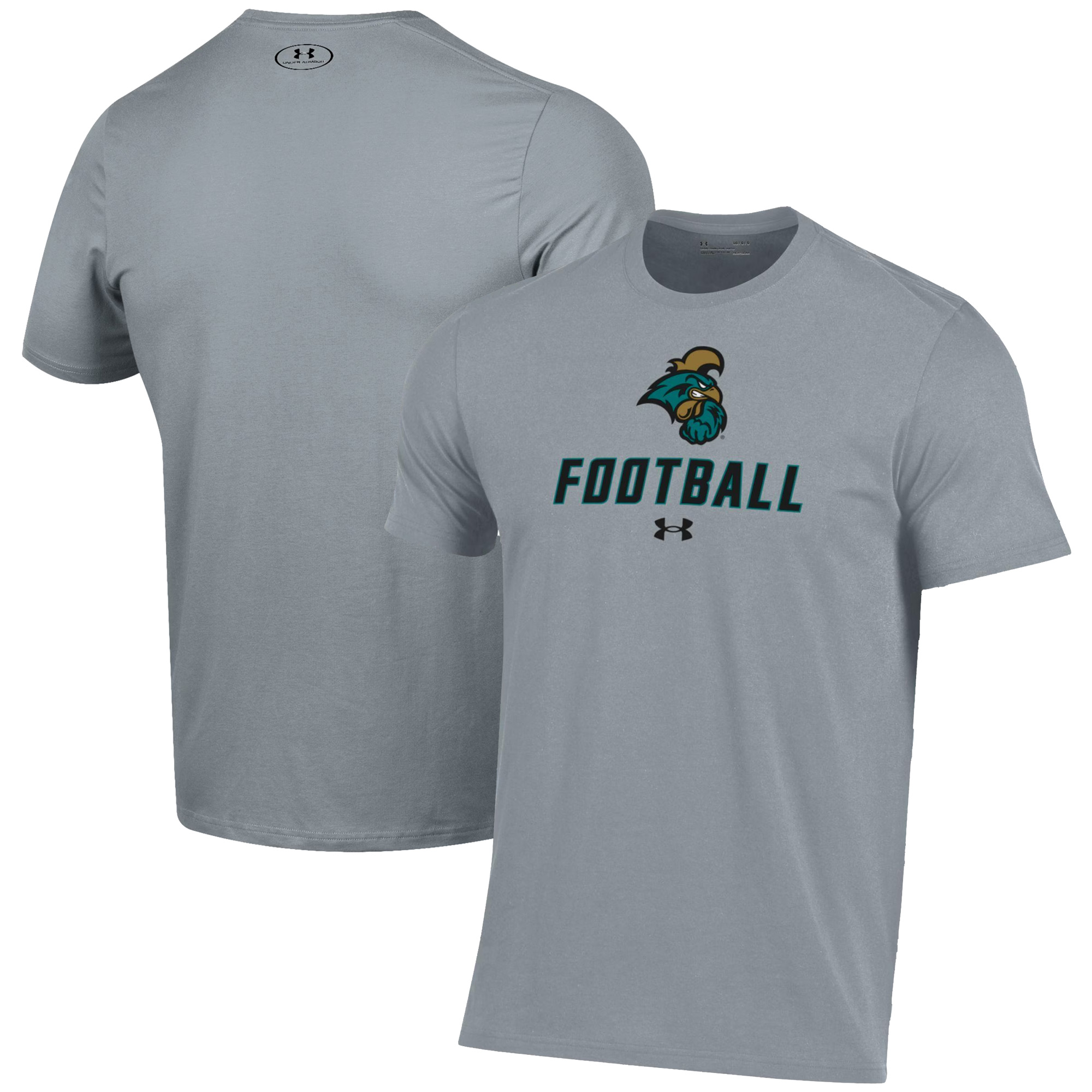 Men's Under Armour Grey Coastal Carolina Chanticleers Football Performance T-Shirt