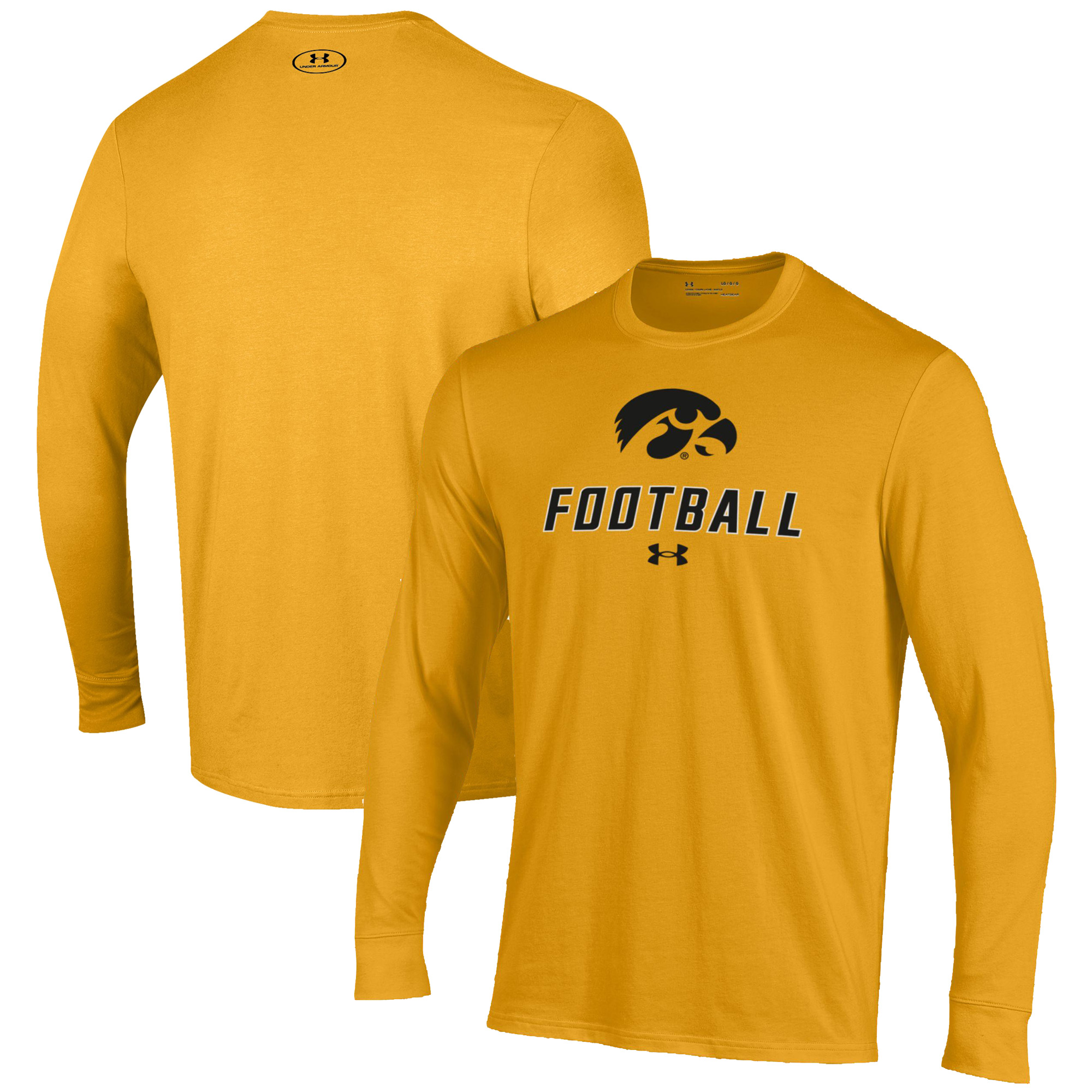Men’s Under Armour Gold Iowa Hawkeyes Football Performance Long Sleeve T-Shirt Men’s Under Armour Gold Iowa Hawkeyes Football Performance Long Sleeve T-Shirt