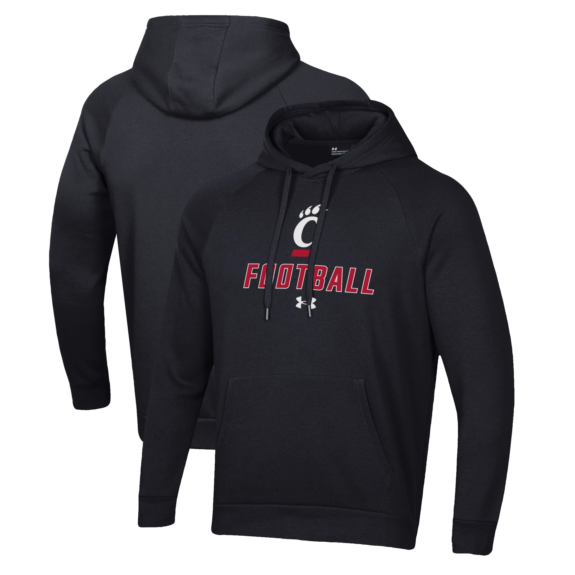 Men's Under Armour Black Cincinnati Bearcats Football Rival Fleece Pullover Hoodie