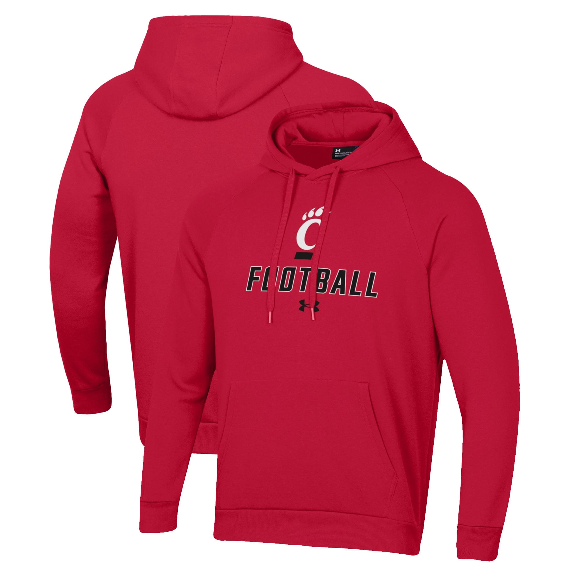 Men's Under Armour Red Cincinnati Bearcats Football Rival Fleece Pullover Hoodie