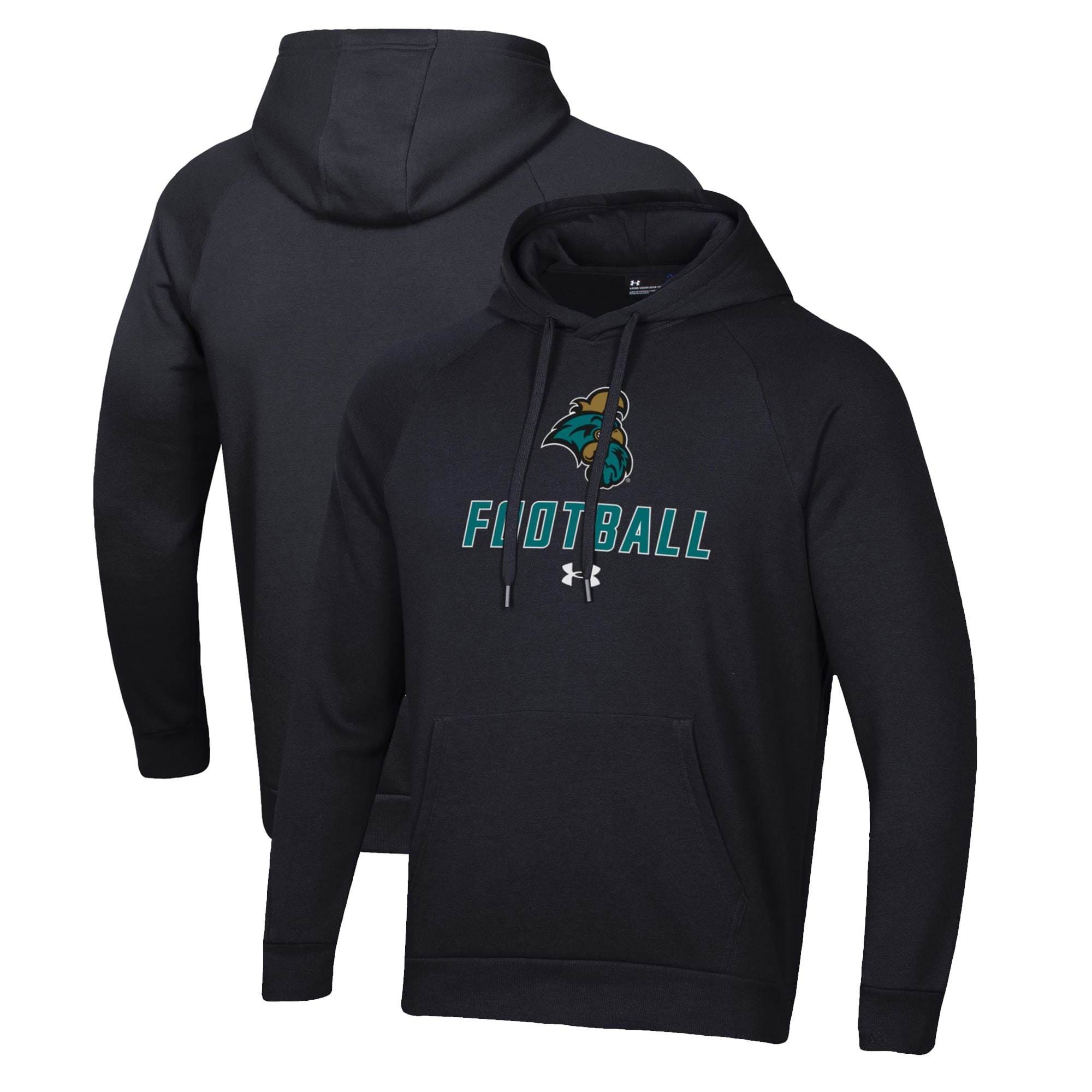 Men's Under Armour Black Coastal Carolina Chanticleers Football Rival Fleece Pullover Hoodie