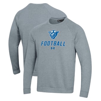 Men's Under Armour  Grey Georgia State Panthers Football Rival Fleece Raglan Pullover Sweatshirt