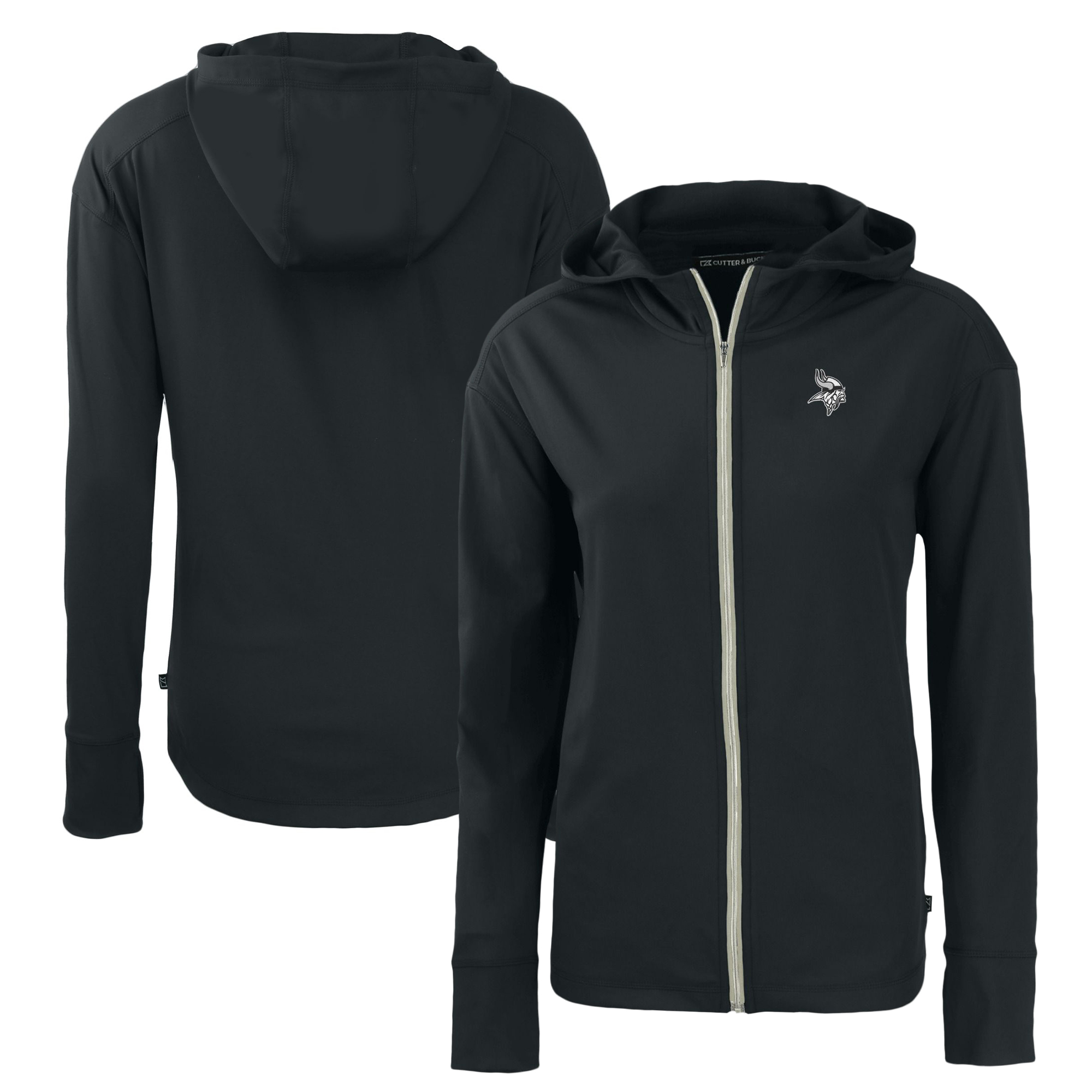 Women's Cutter & Buck Black Minnesota Vikings Daybreak Eco Recycled Full-Zip Hoodie