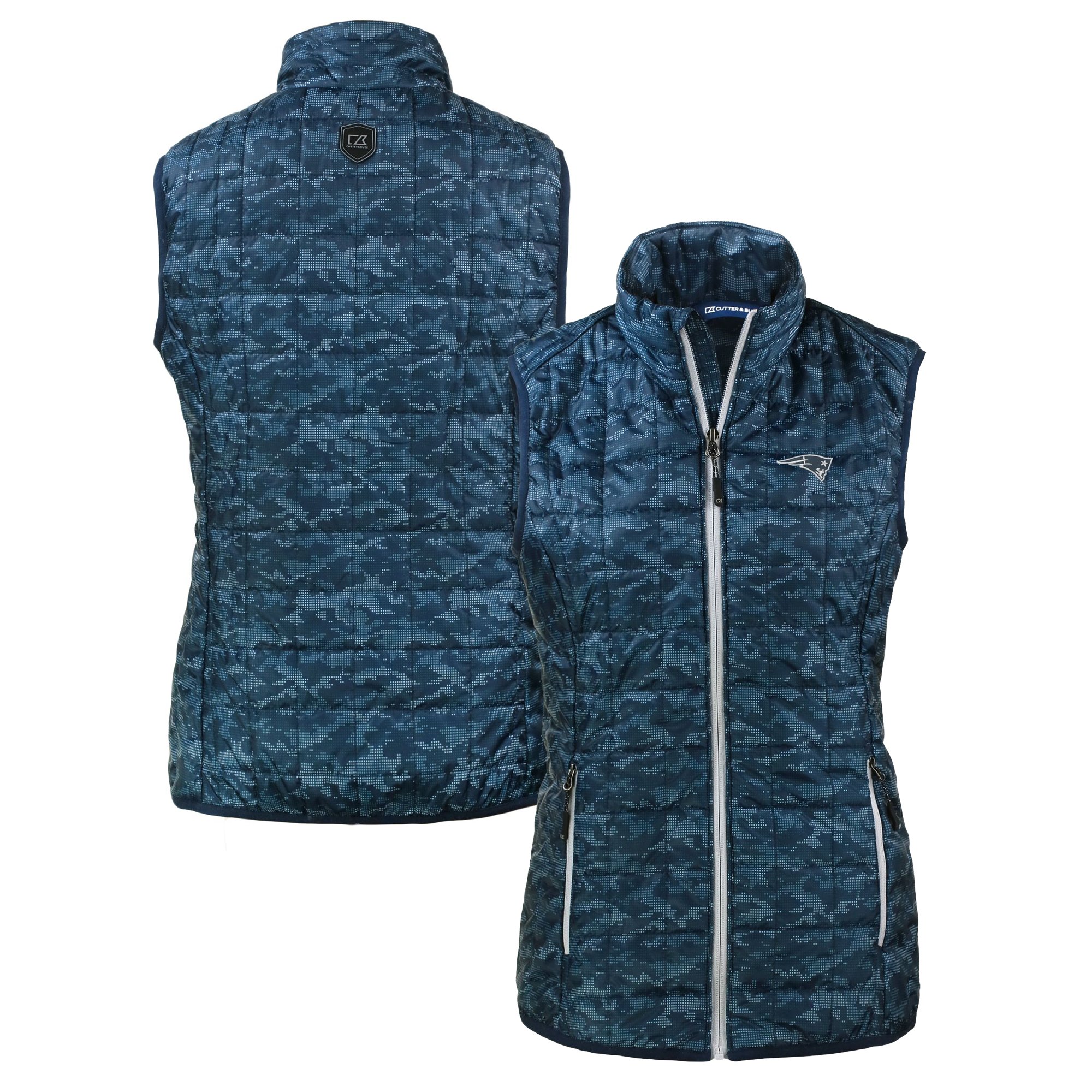 Women’s Cutter & Buck Navy New England Patriots Rainier PrimaLoft Eco Insulated Full-Zip Printed Puffer Vest Women’s Cutter & Buck Navy New England Patriots Rainier PrimaLoft Eco Insulated Full-Zip Printed Puffer Vest