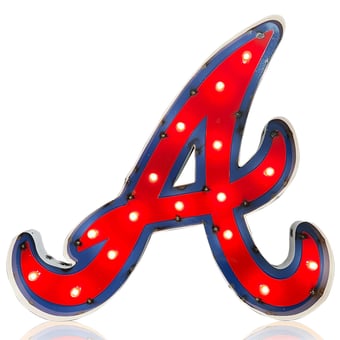 Imperial  Atlanta Braves 27.5" x 29" Lighted Logo Recycled Metal Sign