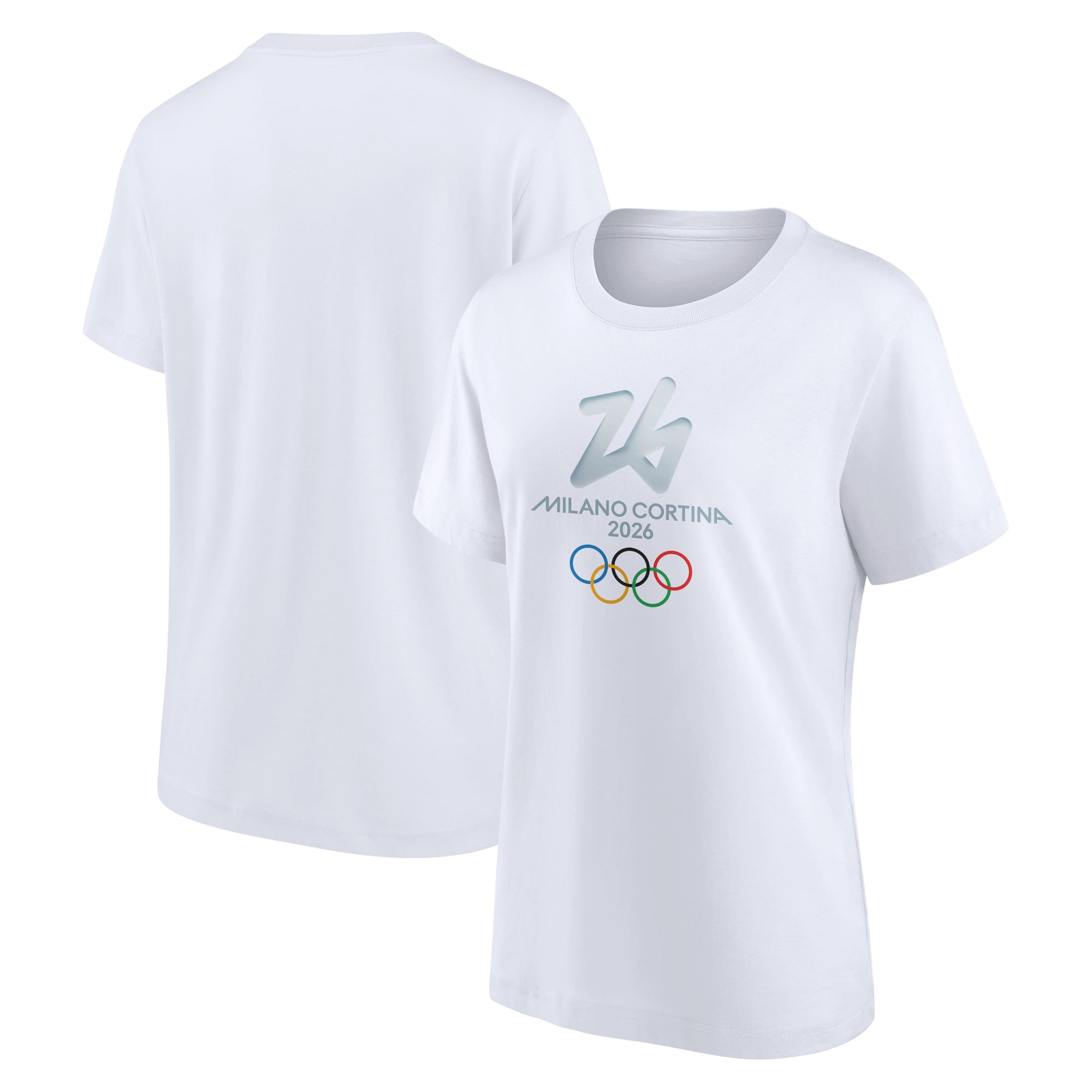 T-shirt con logo delle Olimpiadi di Milano Cortina 2026 - Bianca - Donna