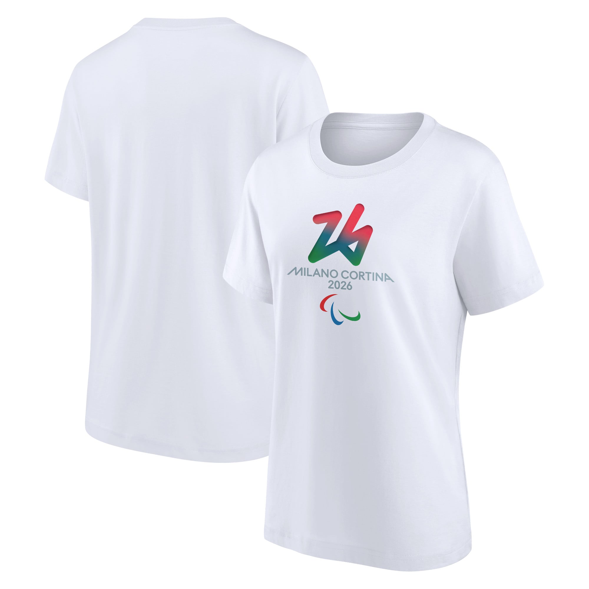 T-shirt grafica con logo primario delle Paralimpiadi Milano Cortina 2026 - Bianca - Donna