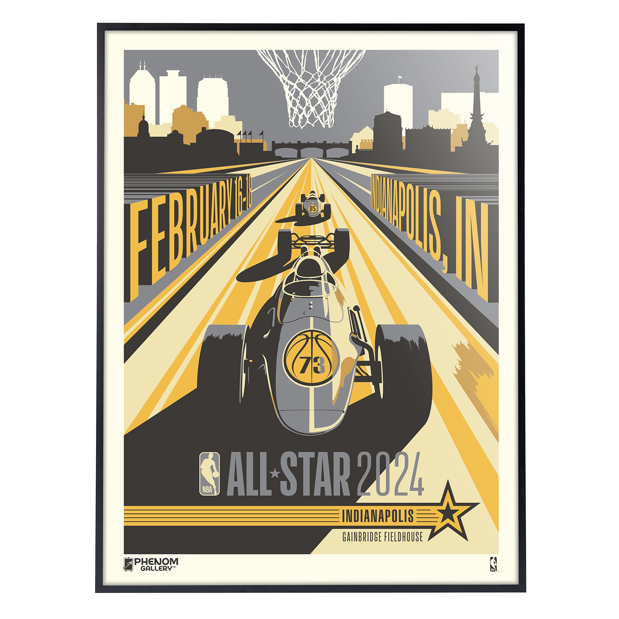 Phenom Gallery 2024 NBA All-Star Game 18" x 24" Deluxe Framed Serigraph