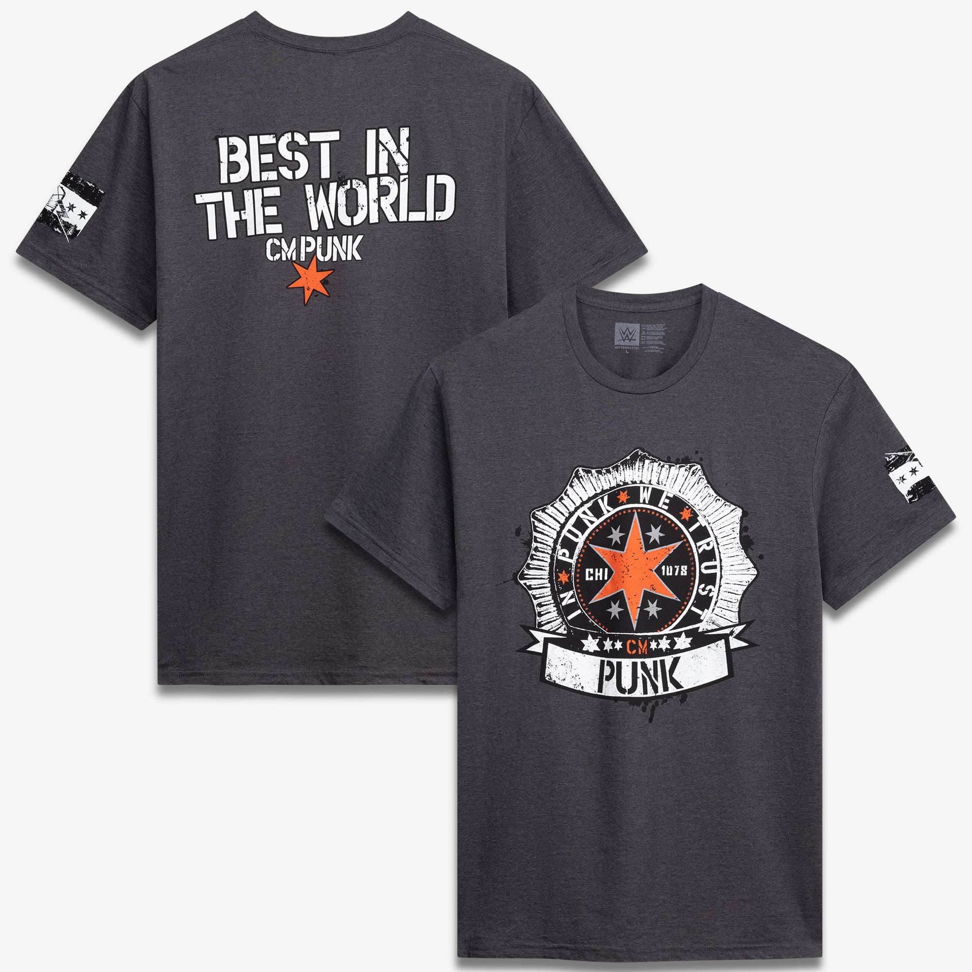 Men's Heather Gray CM Punk In Punk We Trust T-Shirt