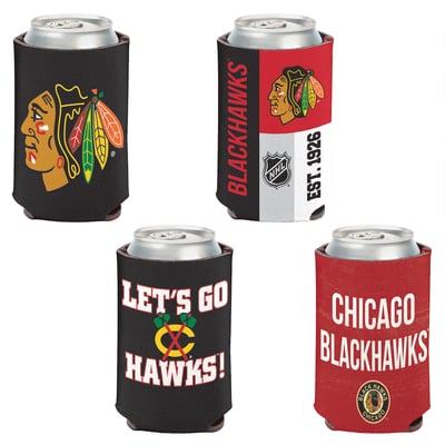 WinCraft Chicago Blackhawks 4-Pack 12oz. Can Cooler Set