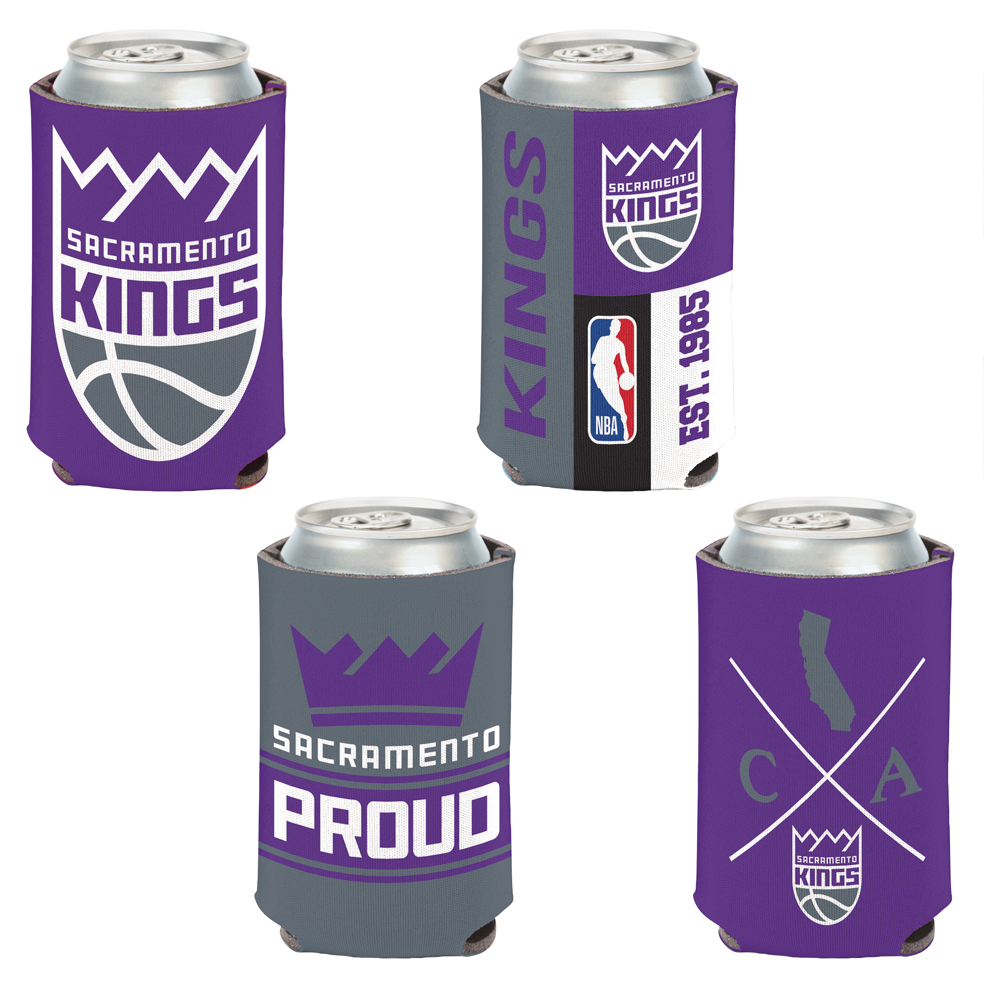 WinCraft Sacramento Kings 4-Pack 12oz. Can Cooler Set