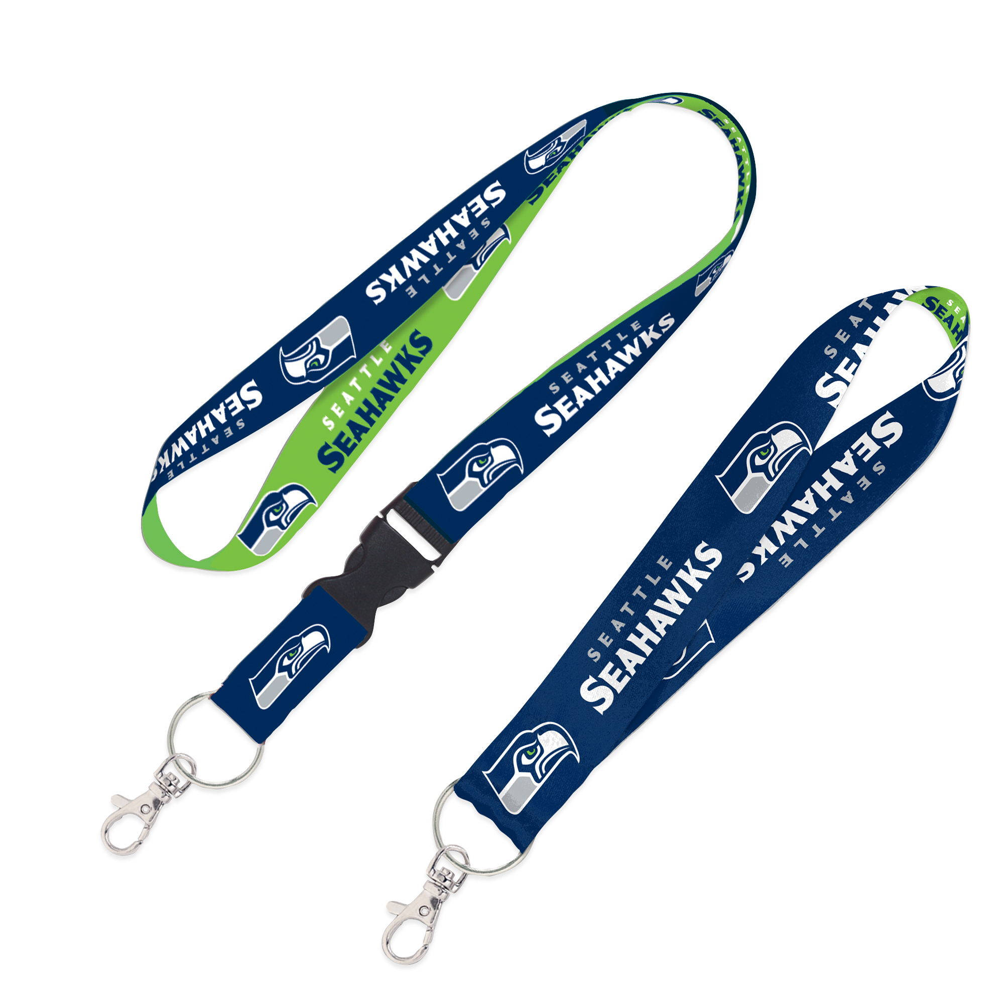 WinCraft Seattle Seahawks 2-Pack Lanyard with Detachable Buckle & Key Strap Set