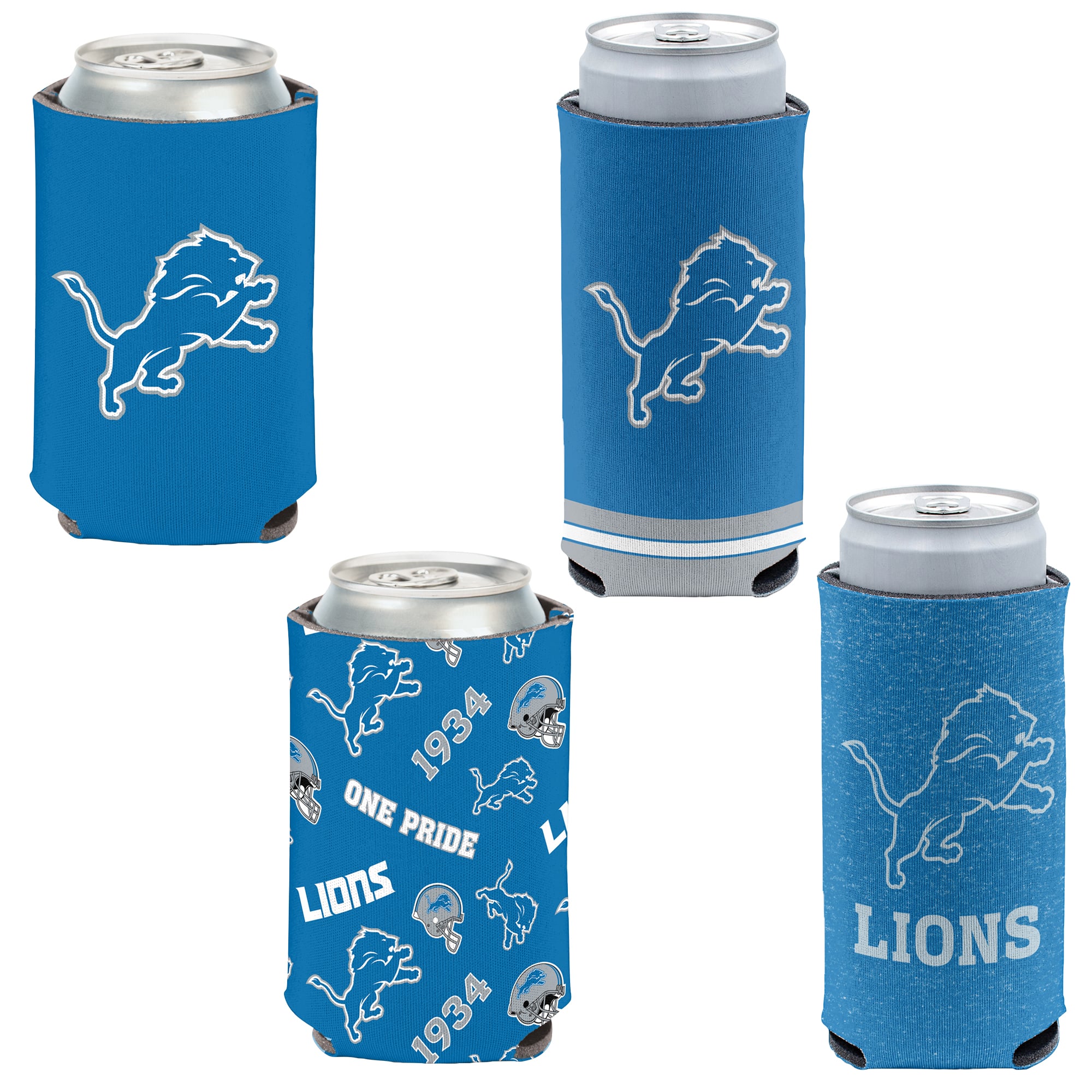 Ensemble de 4 canettes de 355 ml et refroidisseur fin WinCraft Detroit Lions