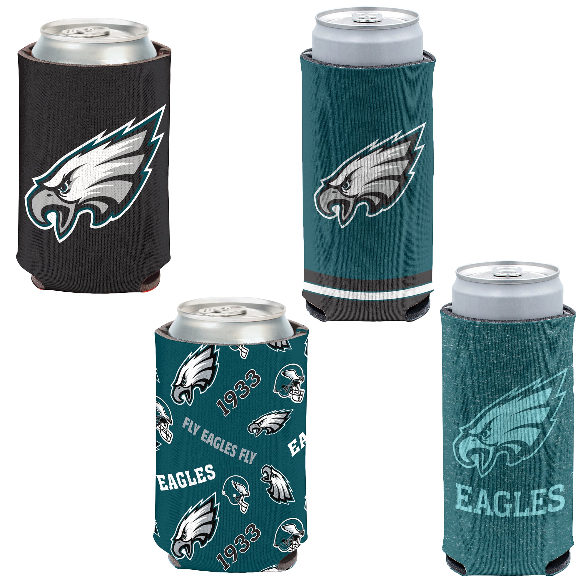 Ensemble de 4 canettes de 355 ml et refroidisseur fin WinCraft Philadelphia Eagles