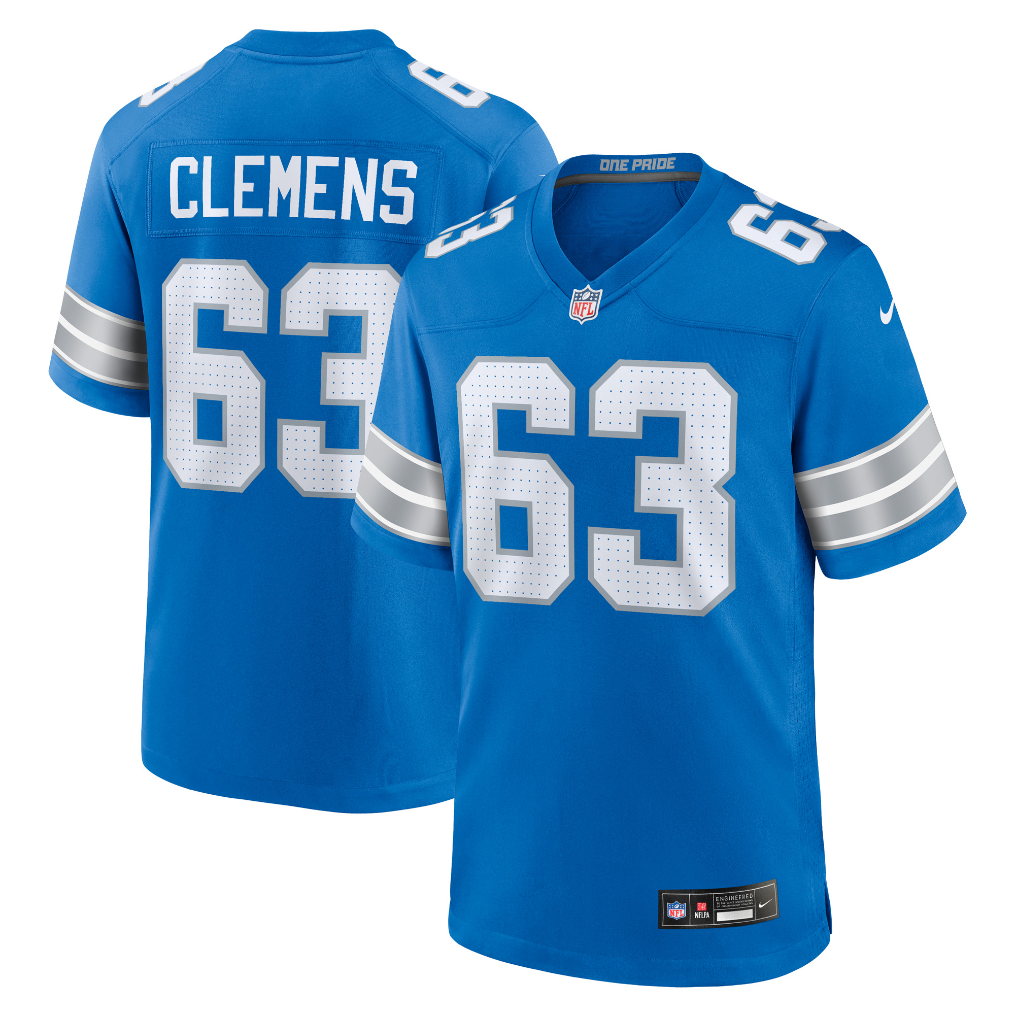 Men's Nike Duke Clemens Blue Detroit Lions Game Jersey