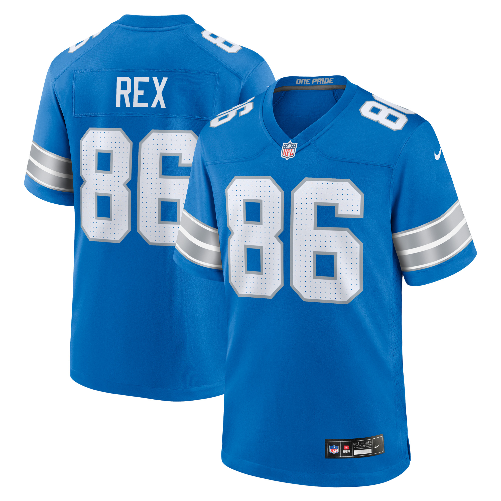 Men's Nike Isaac Rex Blue Detroit Lions Game Jersey