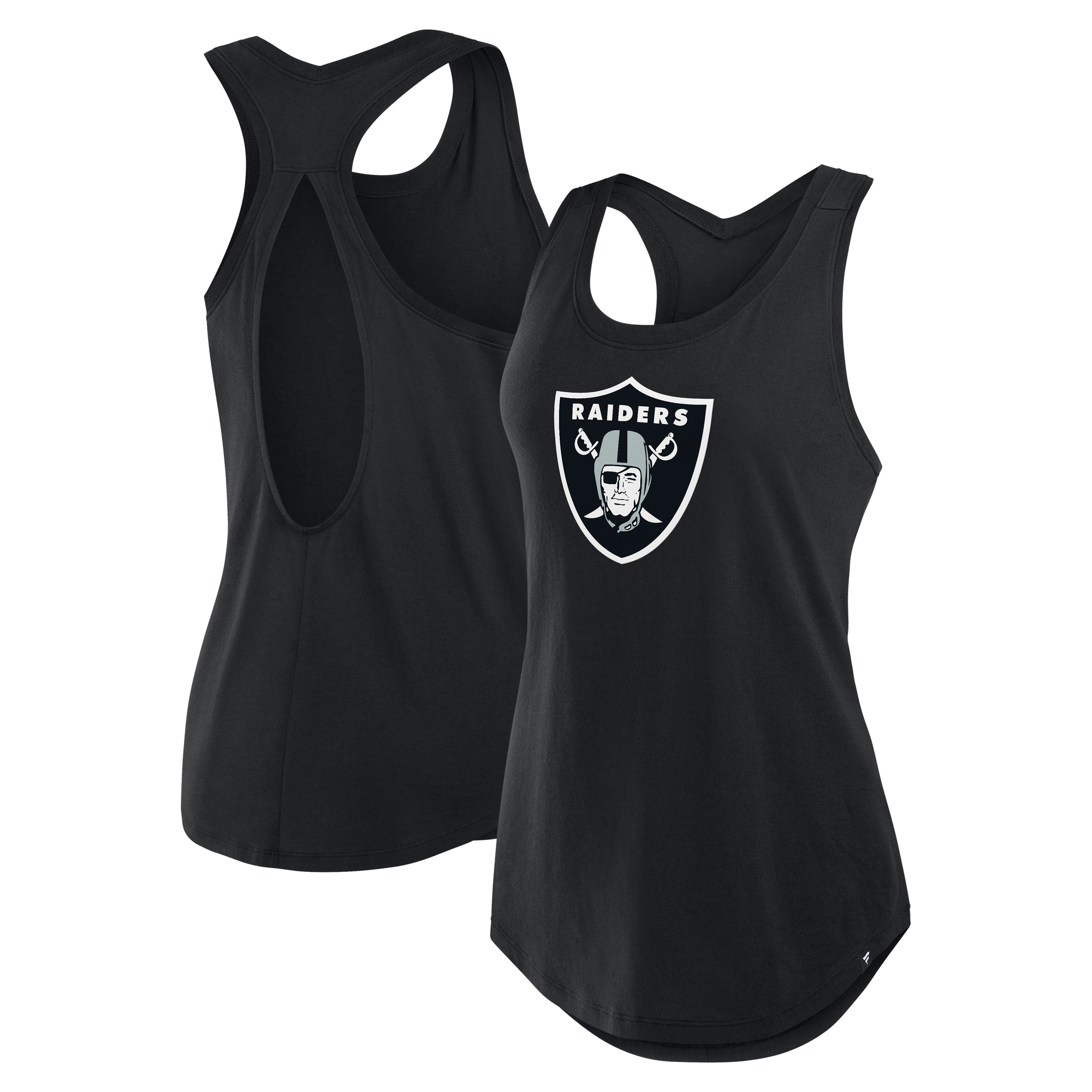 Women's Fanatics Black Las Vegas Raiders Iron Fan Tank Top