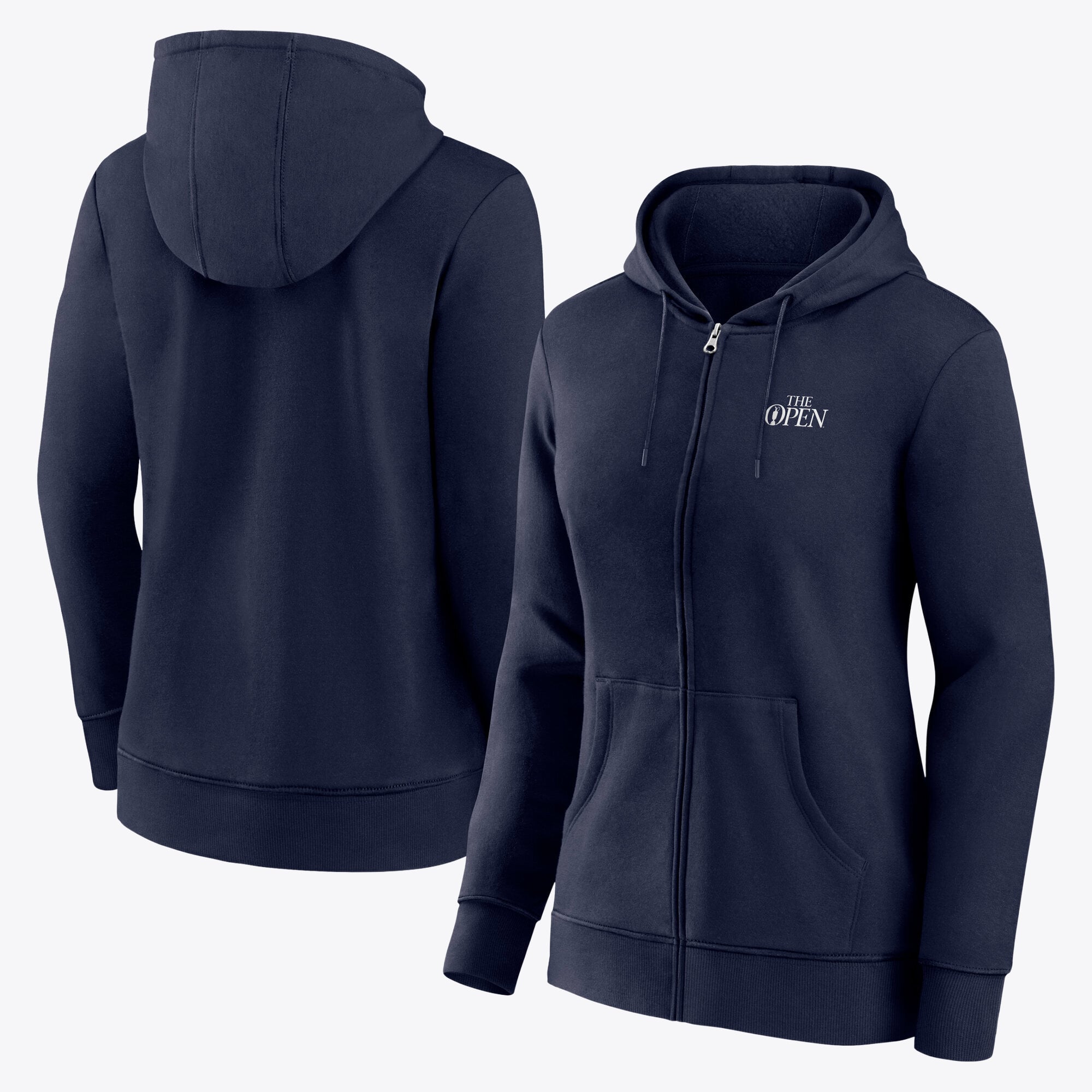 Felpa con cappuccio The Open Essentials Crest Zip completa - Blu marittimo - Donna