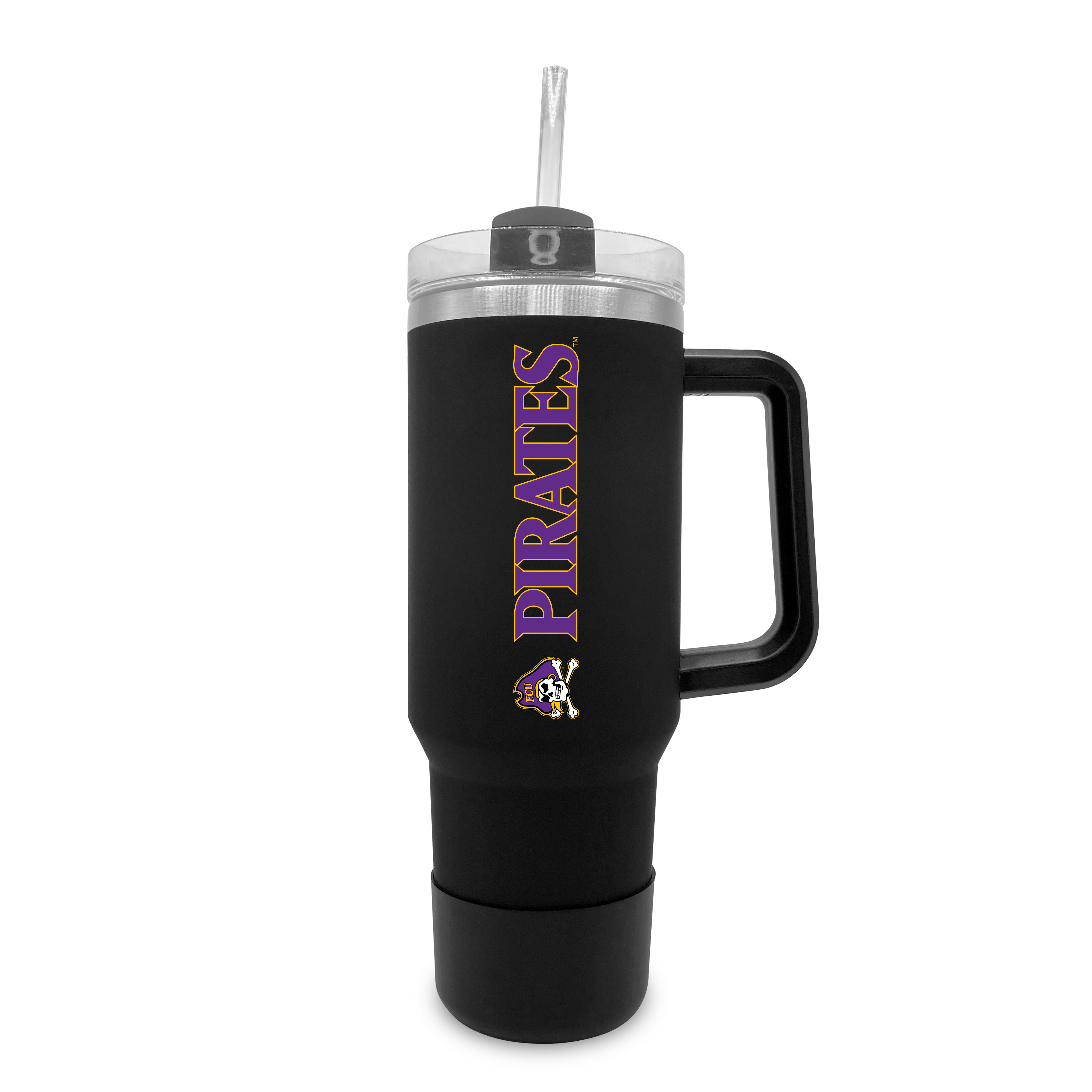 ECU Pirates 40oz. Stainless Tumbler with Handle & Removable Straw
