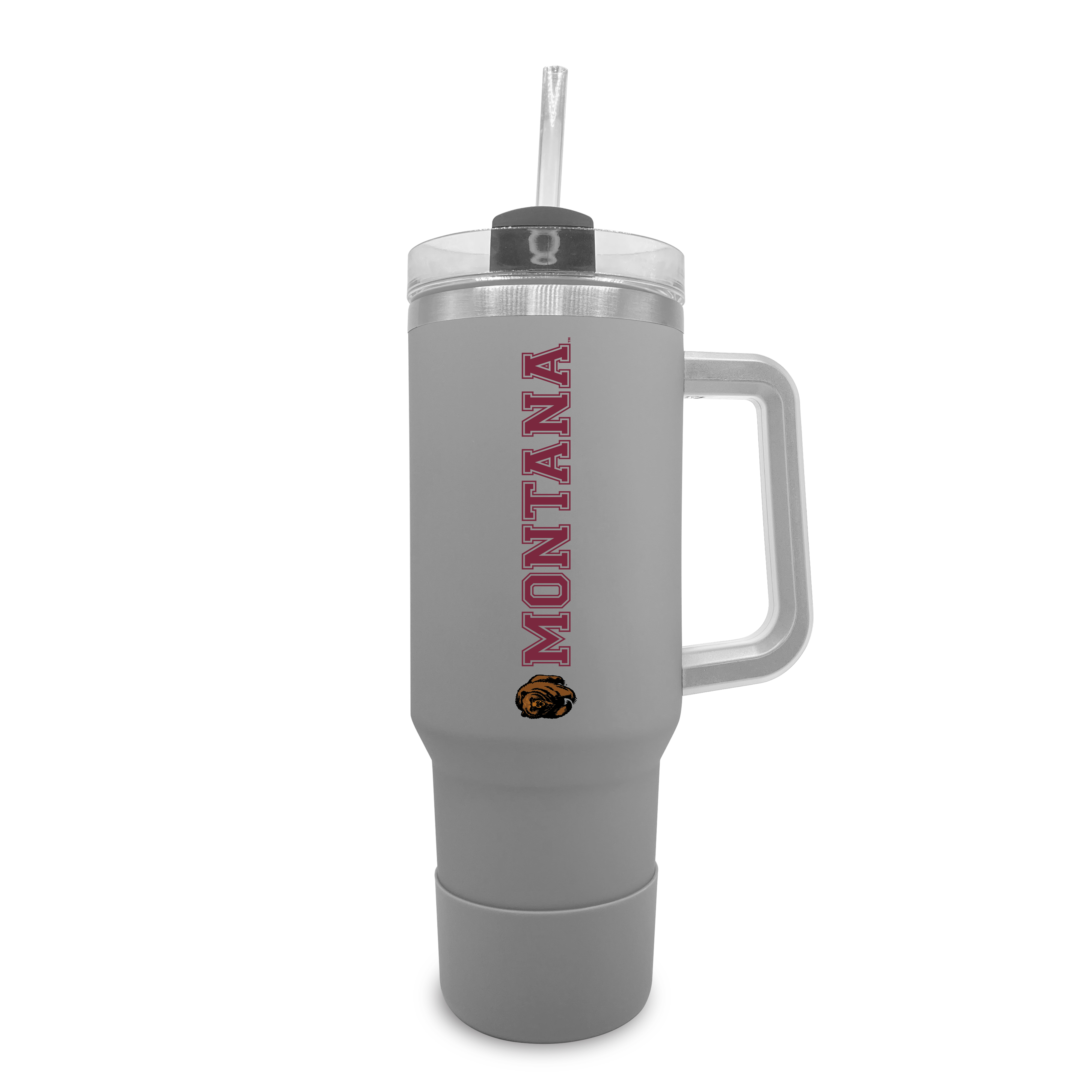 Montana Grizzlies 40oz. Stainless Tumbler with Handle & Removable Straw