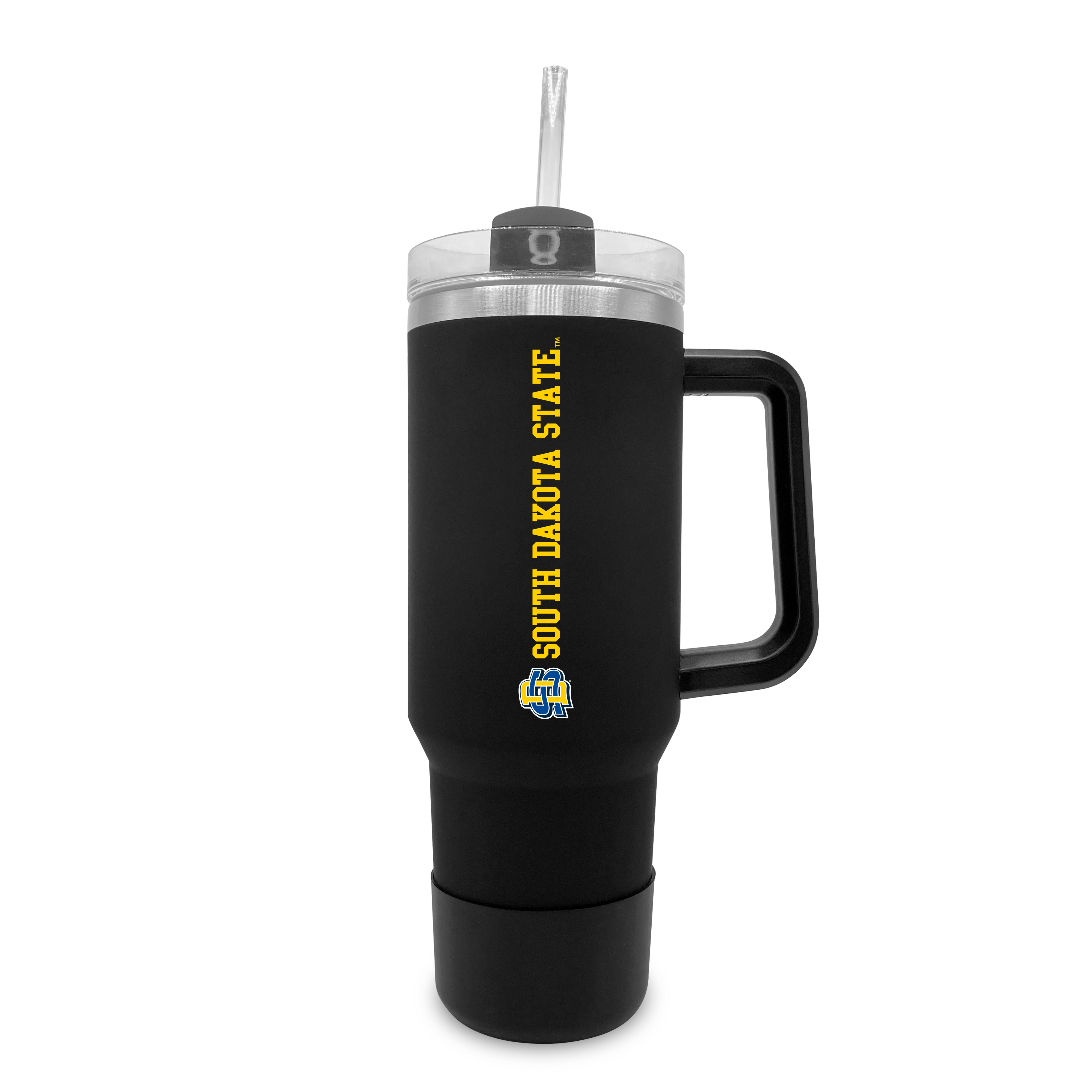 South Dakota State Jackrabbits 40oz. Stainless Tumbler with Handle & Removable Straw