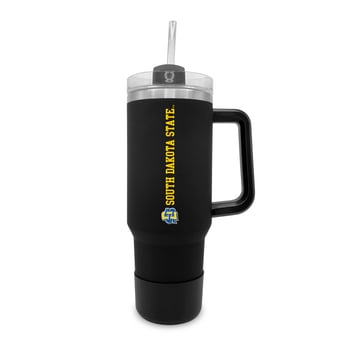 South Dakota State Jackrabbits 40oz. Stainless Tumbler with Handle & Removable Straw