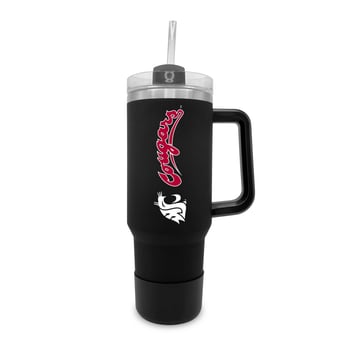 Washington State Cougars 40oz. Stainless Tumbler with Handle & Removable Straw