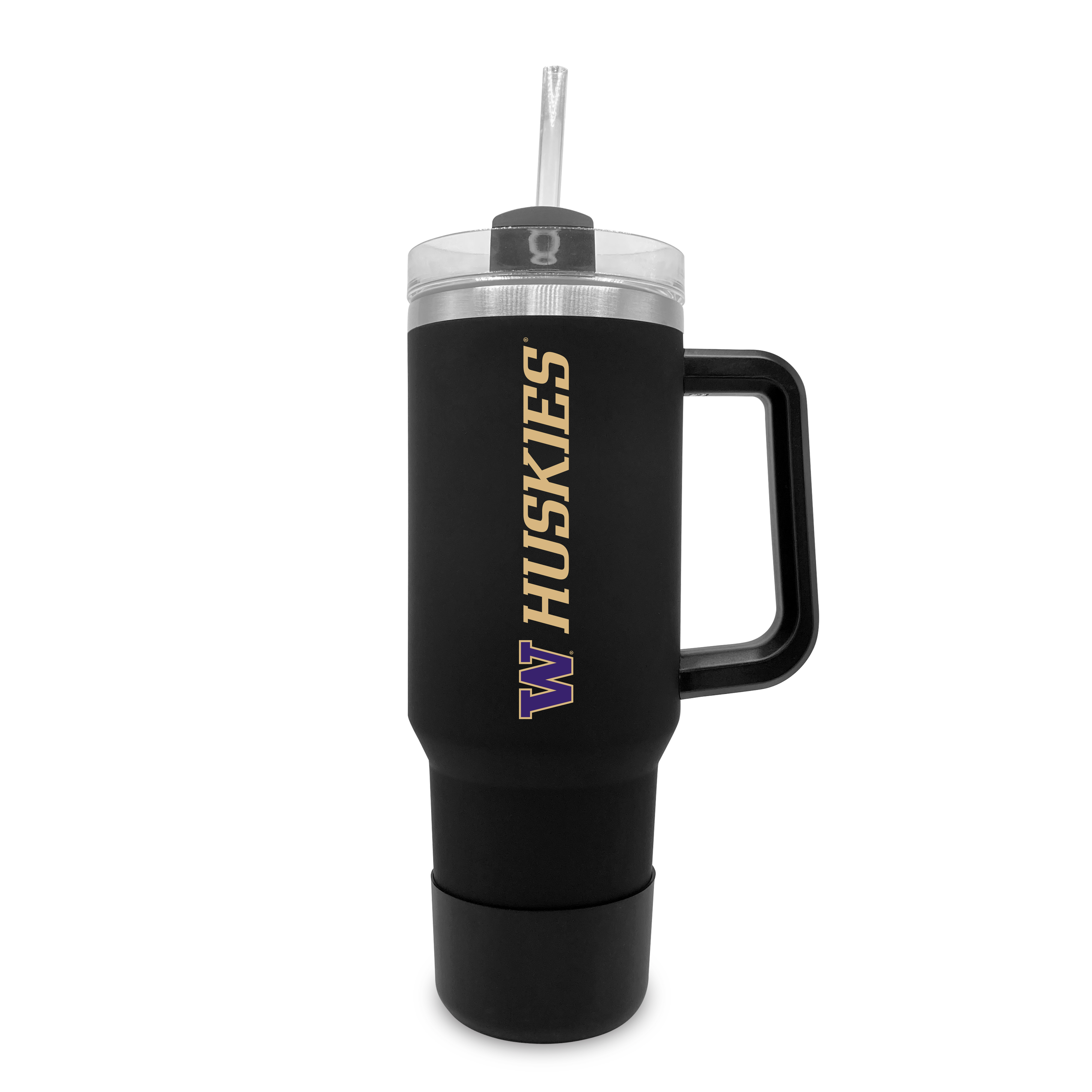 Washington Huskies 40oz. Stainless Tumbler with Handle & Removable Straw Washington Huskies 40oz. Stainless Tumbler with Handle & Removable Straw