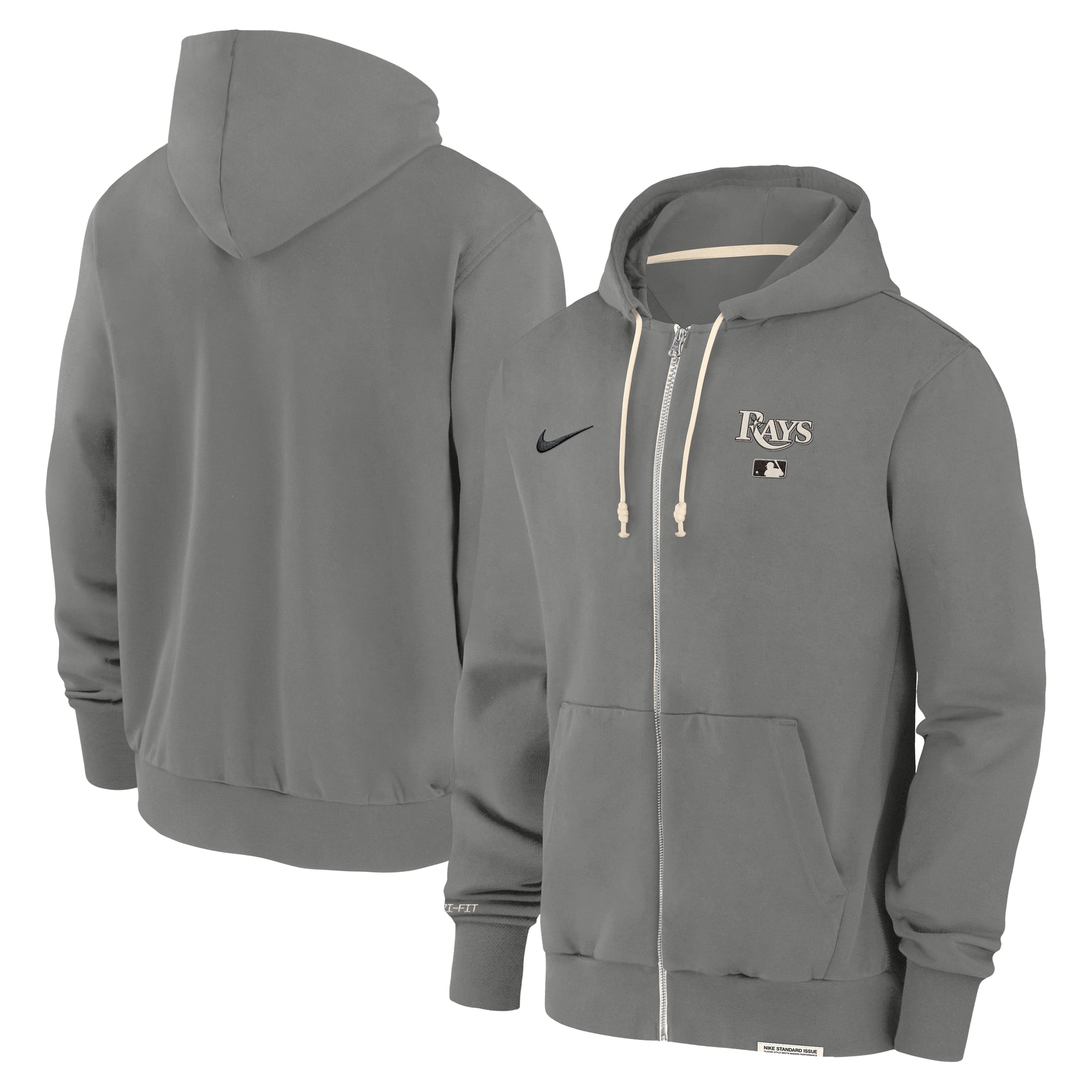 Men's Nike Charcoal Tampa Bay Rays Authentic Collection Travel Performance Full-Zip Hoodie