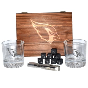 The Memory Company Arizona Cardinals Wood Boxed Drinkware Set