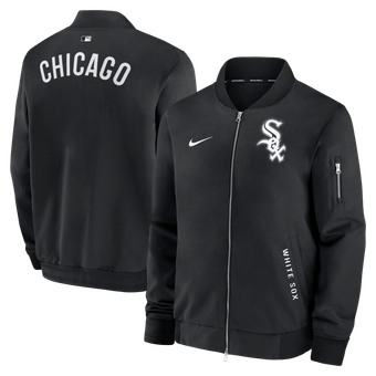 Men's Nike Black Chicago White Sox Authentic Collection Dugout Relaxed Full-Zip Bomber Jacket