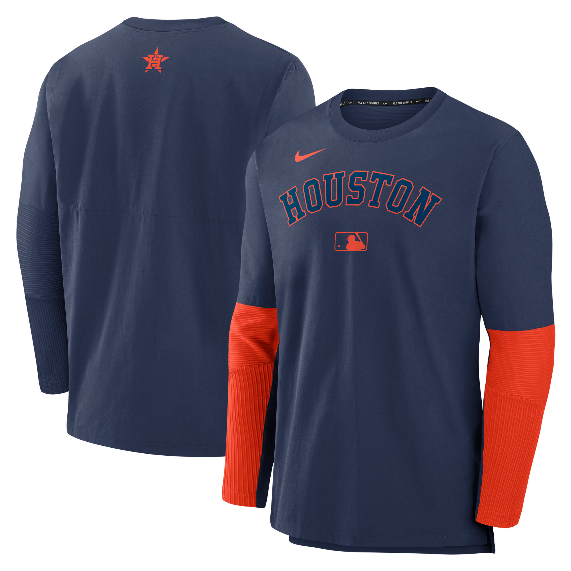 Men’s Nike Navy/Orange Houston Astros Authentic Collection Player Dri-FIT Lightweight Pullover Men’s Nike Navy/Orange Houston Astros Authentic Collection Player Dri-FIT Lightweight Pullover