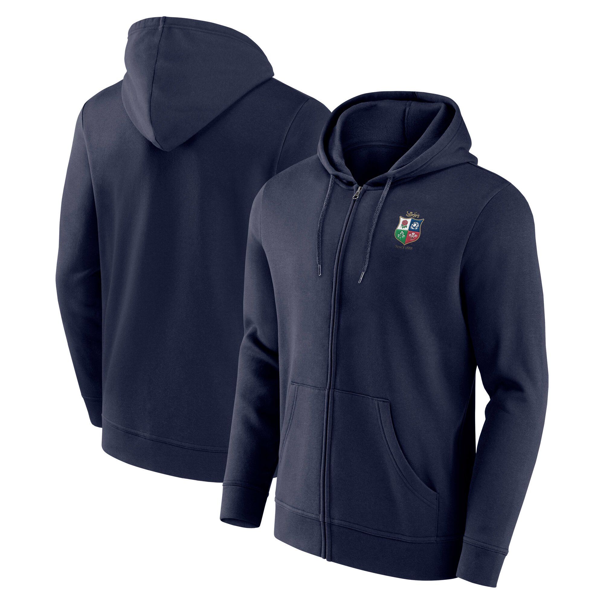 Sudadera con capucha y cremallera completa Essentials Small Crest de British & Irish Lions - Azul marino