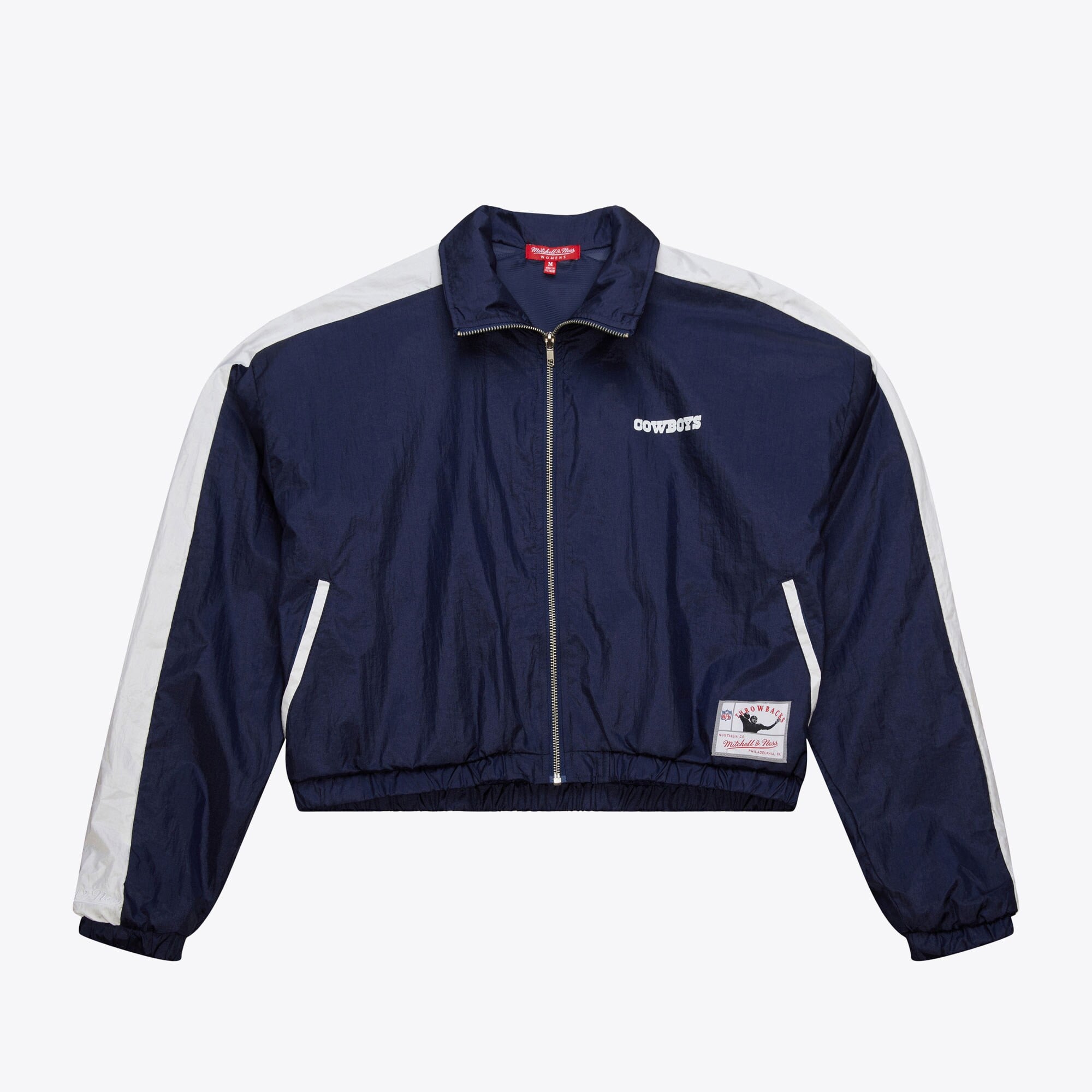 Women's Mitchell & Ness Navy Dallas Cowboys Nylon Full-Zip Jacket