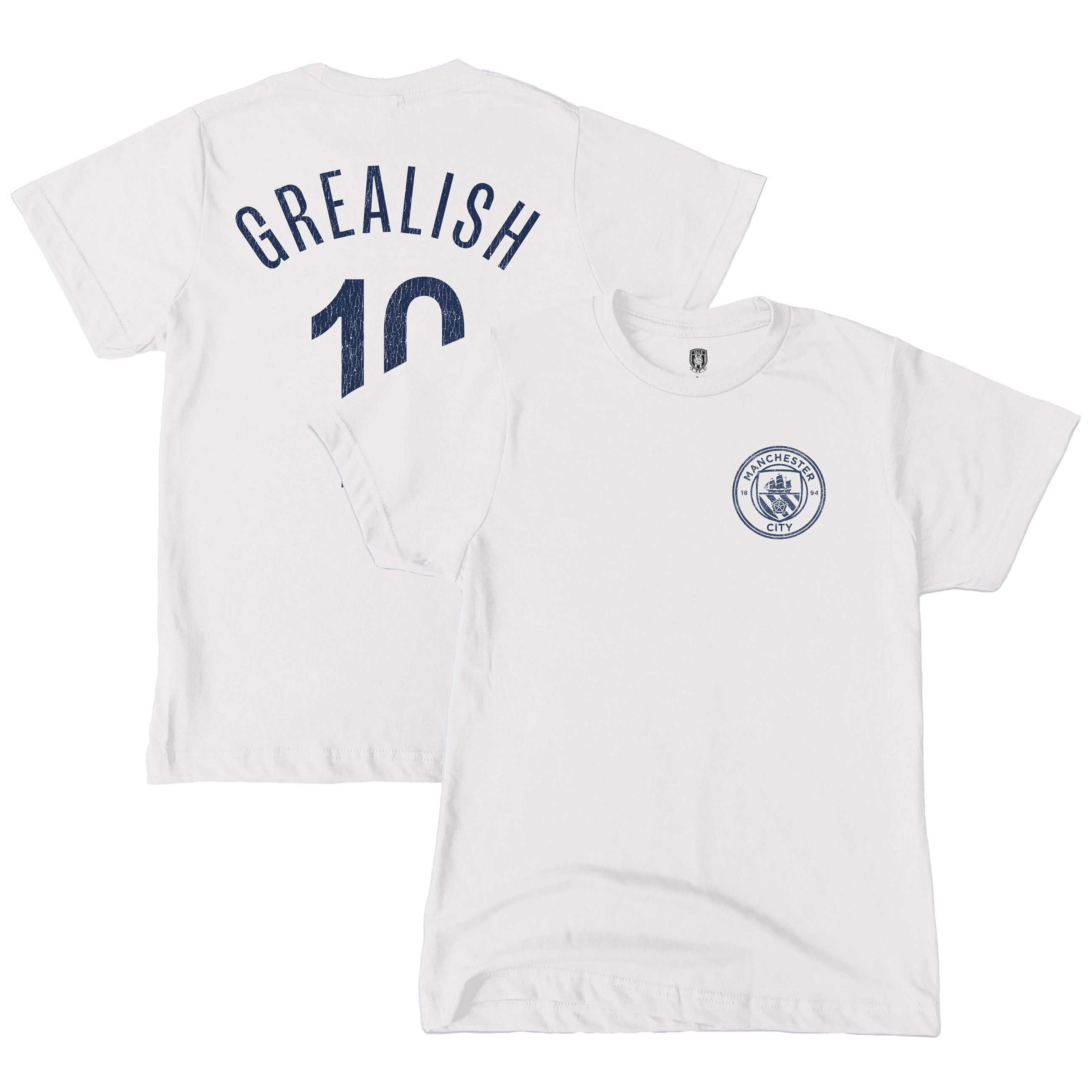 Youth 1863FC Jack Grealish White Manchester City Player T-Shirt