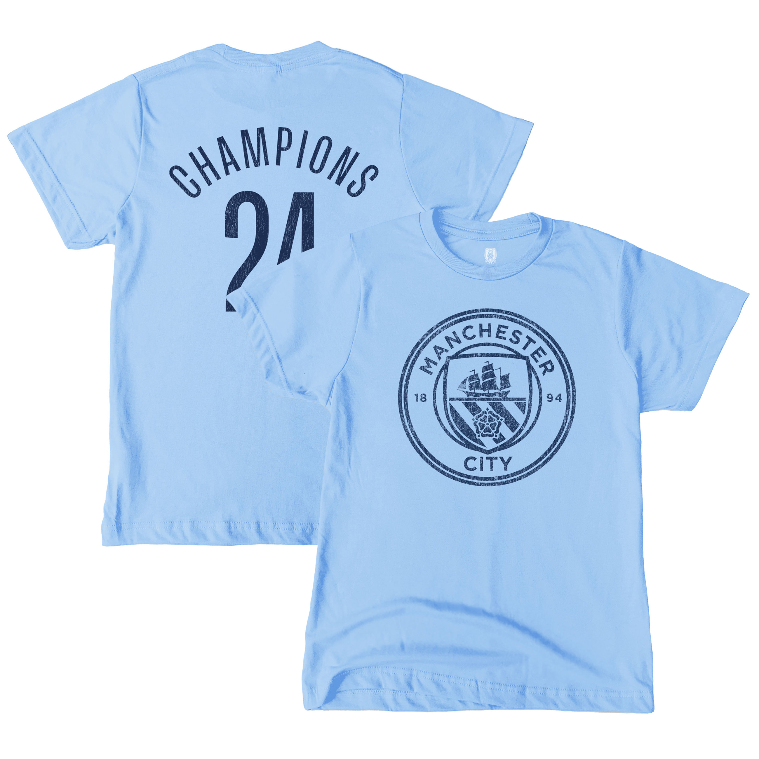 Youth 1863FC Sky Blue Manchester City 2024 Premier League Champions T-Shirt