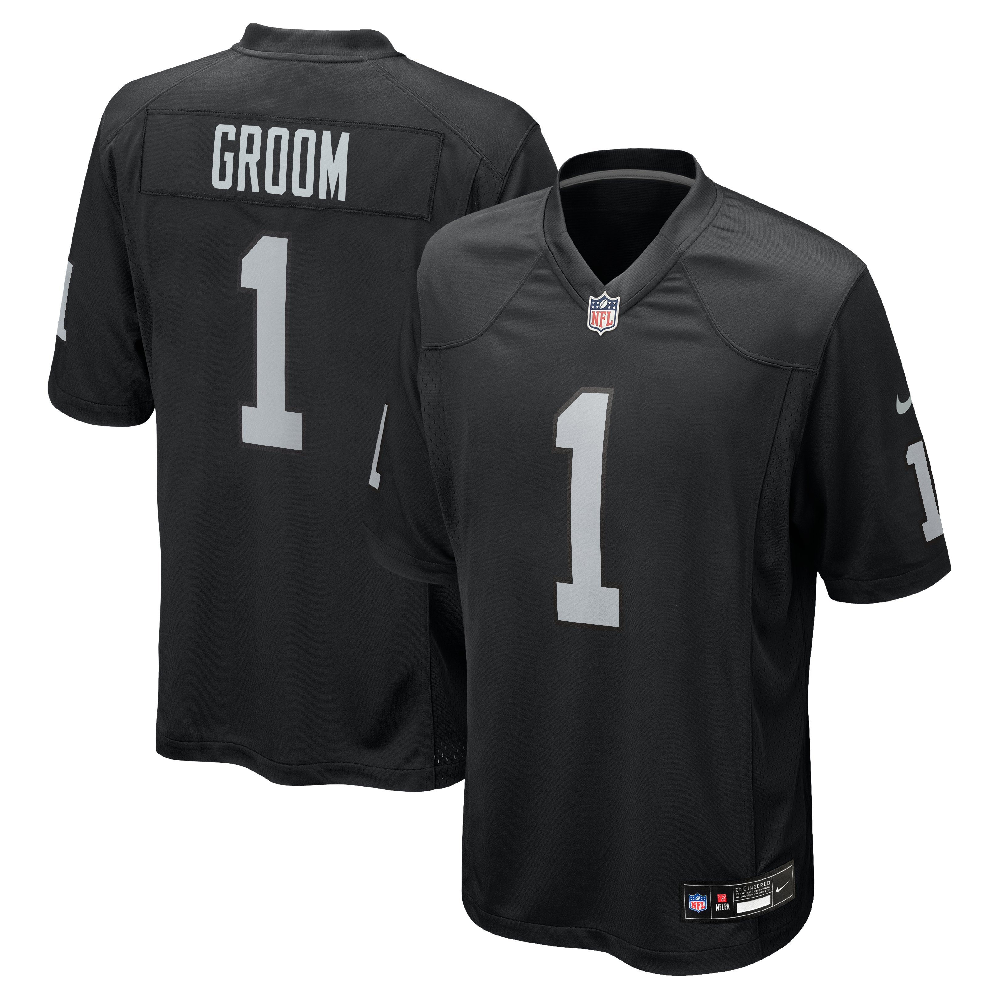 Men's Nike Number 1 Groom Black Las Vegas Raiders Game Jersey
