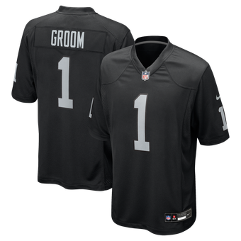 Men's Nike Number 1 Groom Black Las Vegas Raiders Game Jersey