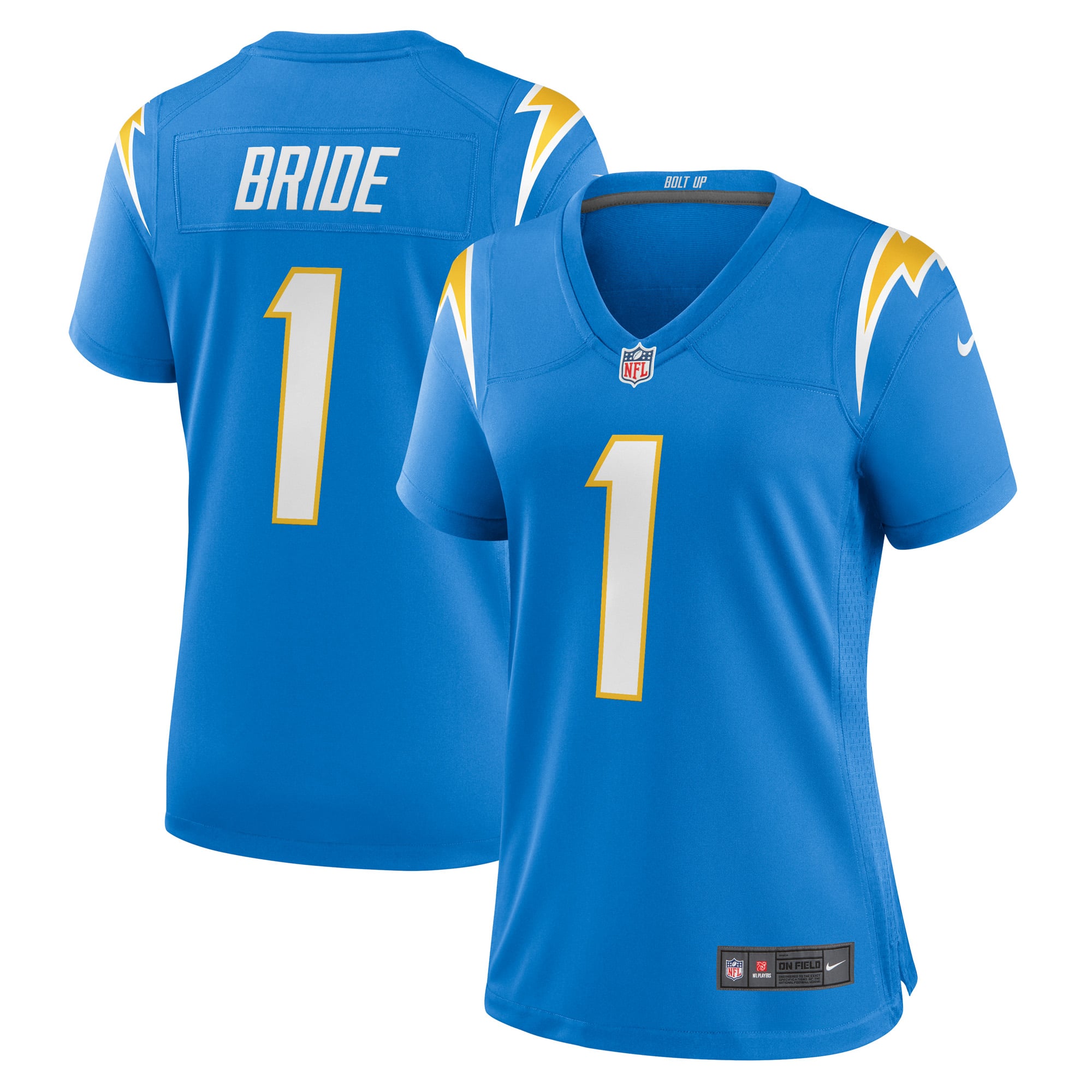 Women’s Nike Number 1 Bride Powder Blue Los Angeles Chargers Game Jersey Women’s Nike Number 1 Bride Powder Blue Los Angeles Chargers Game Jersey