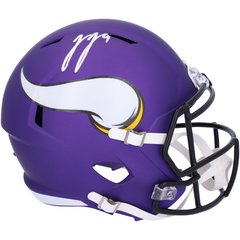 J.J. McCarthy Minnesota Vikings Autographed Riddell Speed Replica Helmet
