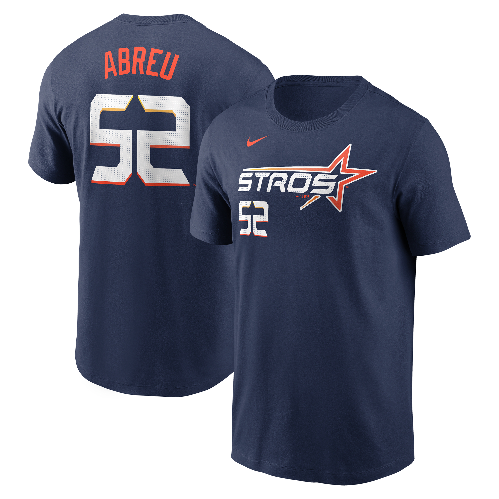 Men's Nike Bryan Abreu Navy Houston Astros 2025 City Connect Fuse Name & Number T-Shirt