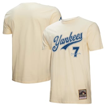 Men's Mitchell & Ness Mickey Mantle Cream New York Yankees Cooperstown Collection Player T-Shirt