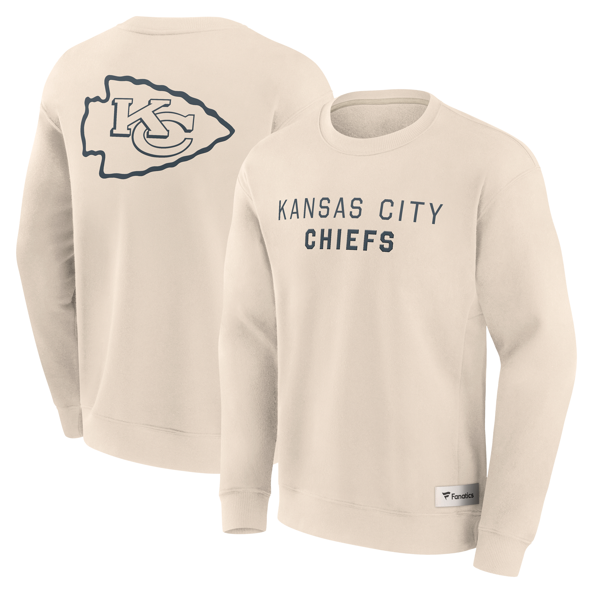 Men's Fanatics Cream Kansas City Chiefs Elements Future Ground Lettering Pullover Sweatshirt