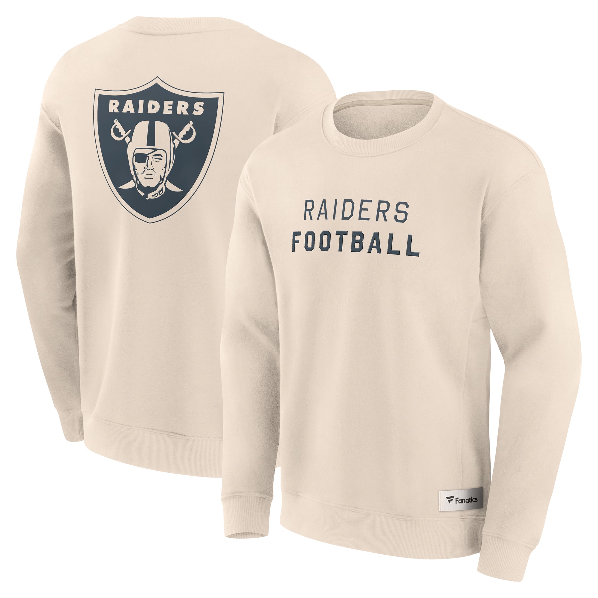Men’s Fanatics Cream Las Vegas Raiders Elements Future Ground Lettering Pullover Sweatshirt Men’s Fanatics Cream Las Vegas Raiders Elements Future Ground Lettering Pullover Sweatshirt